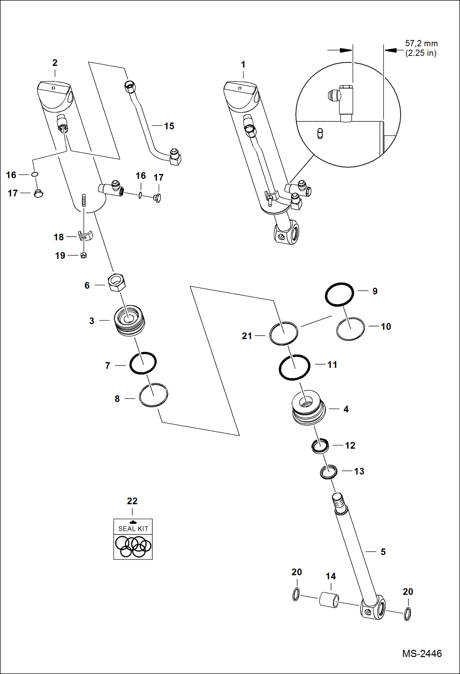 Схема запчастей Bobcat 600s - TILT CYLINDER HYDRAULIC SYSTEM