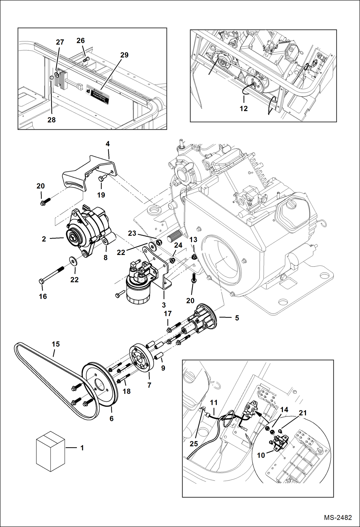 Схема запчастей Bobcat 2200 - 50 AMP ALTERNATOR KIT (Honda engine) ACCESSORIES & OPTIONS