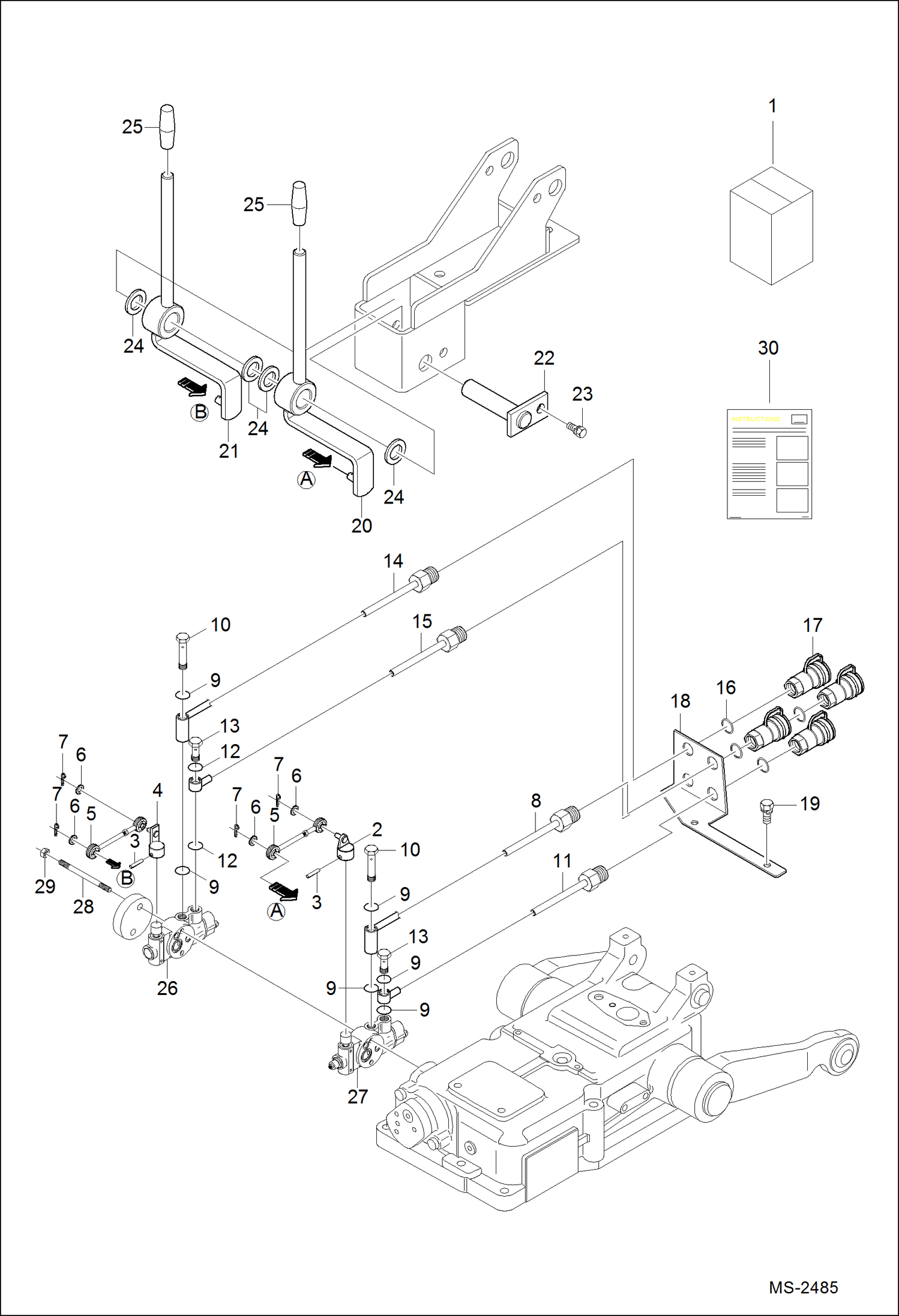 Схема запчастей Bobcat CT225 - AUXILIARY HYDRAULICS KIT (Rear Dual) ACCESSORIES & OPTIONS