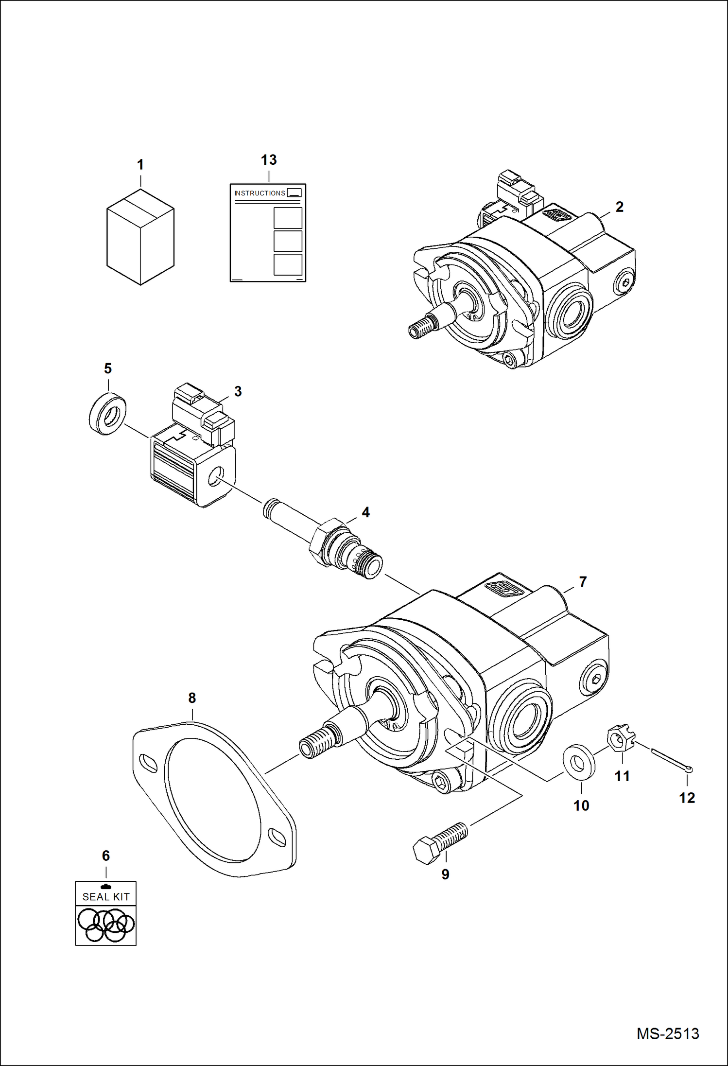 Схема запчастей Bobcat A-Series - COOLING FAN MOTOR (Cast Iron) (S/N 539939999 & Below, 540039999 & Below) HYDROSTATIC SYSTEM