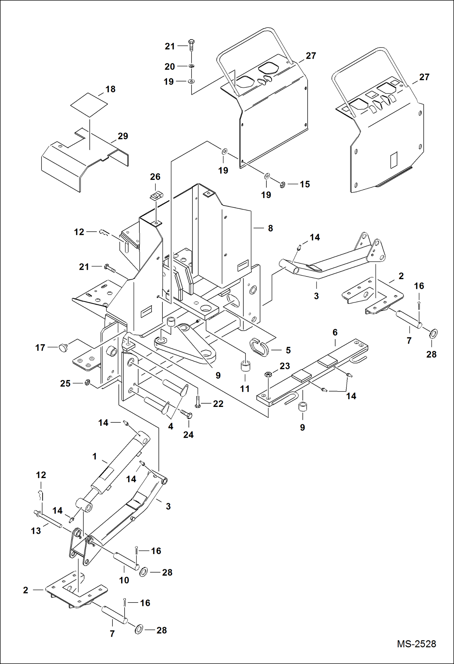 Схема запчастей Bobcat BACKHOE - BACKHOE 6TB (Main Frame) (A914) BACKHOE