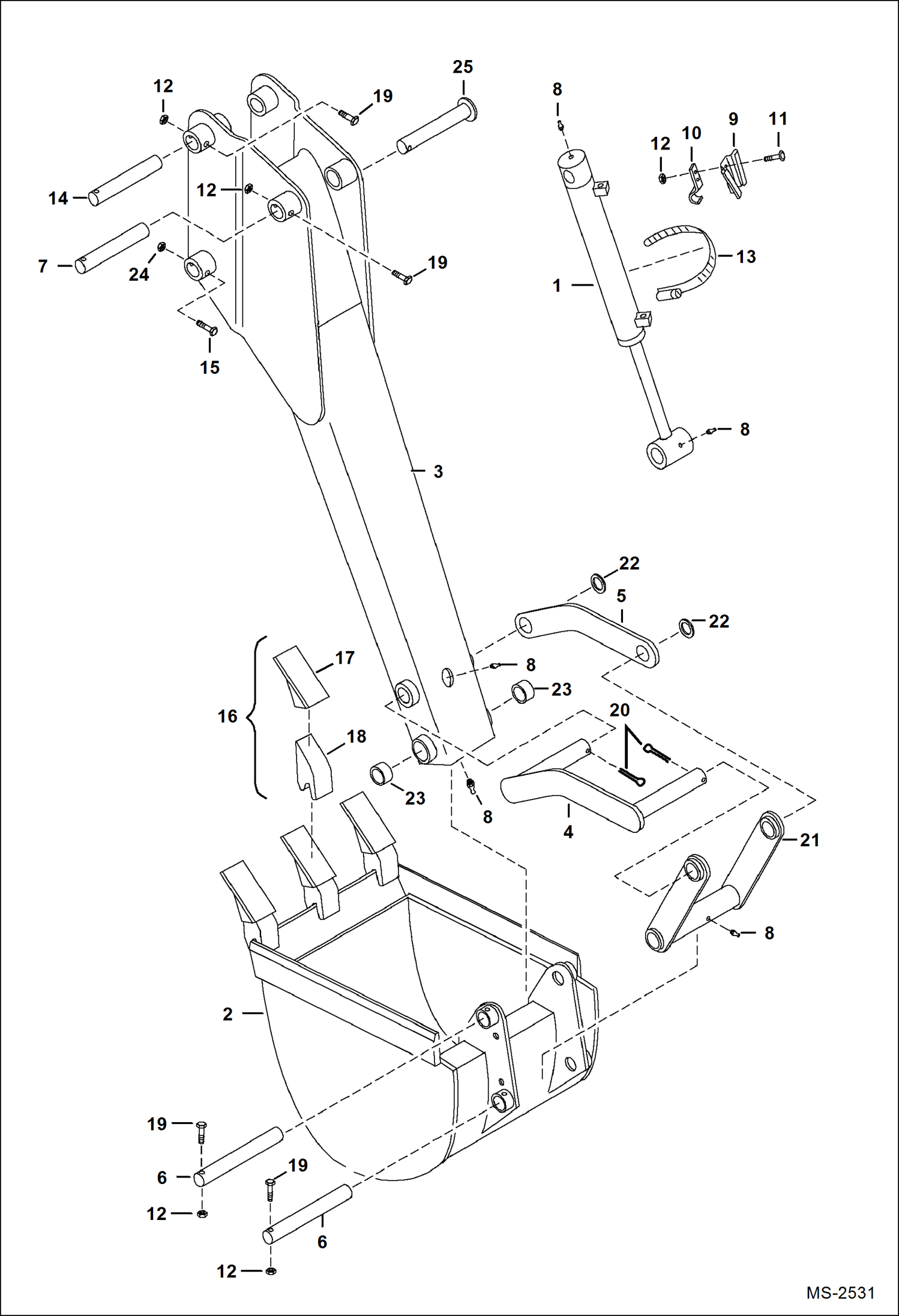 Схема запчастей Bobcat BACKHOE - BACKHOE 6TB (Dipper & Bucket) (A914) BACKHOE