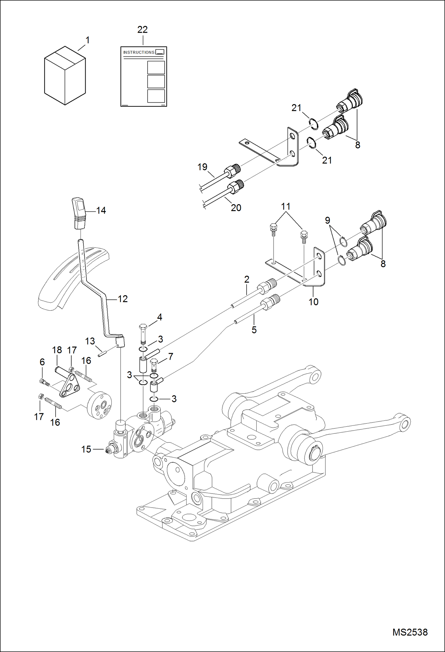 Схема запчастей Bobcat CT120 - AUXILIARY HYDRAULICS KIT (Rear) ACCESSORIES & OPTIONS