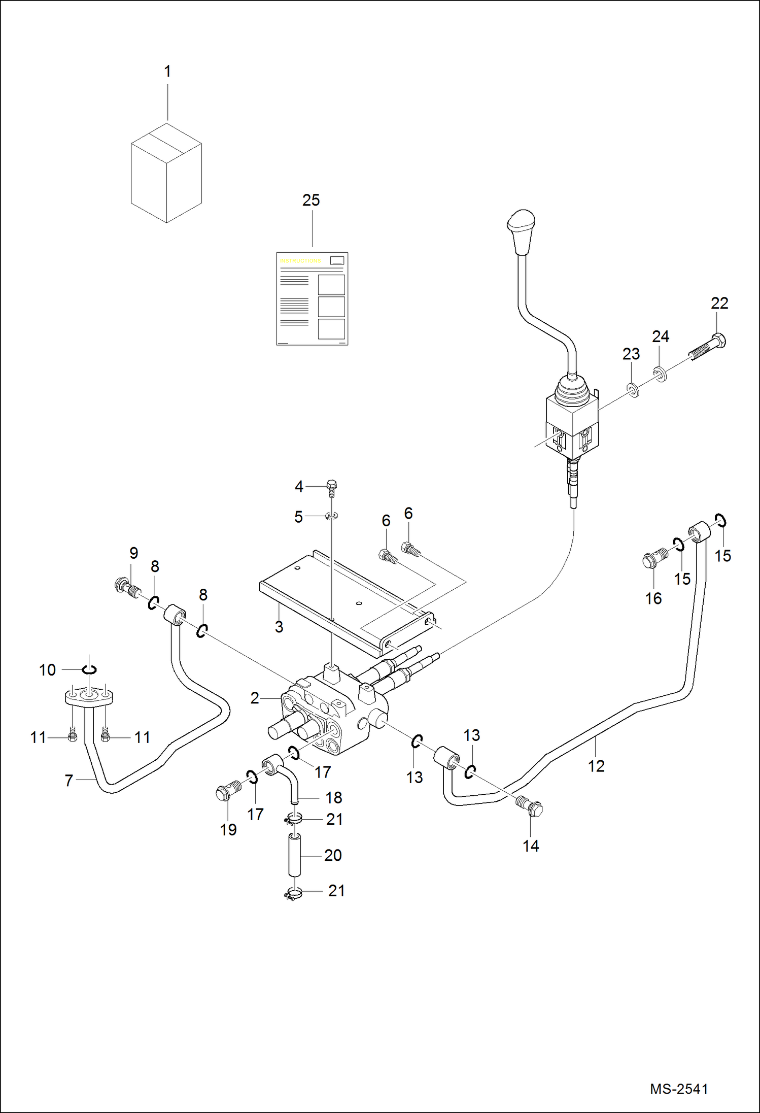 Схема запчастей Bobcat CT225 - JOYSTICK VALVE KIT ACCESSORIES & OPTIONS