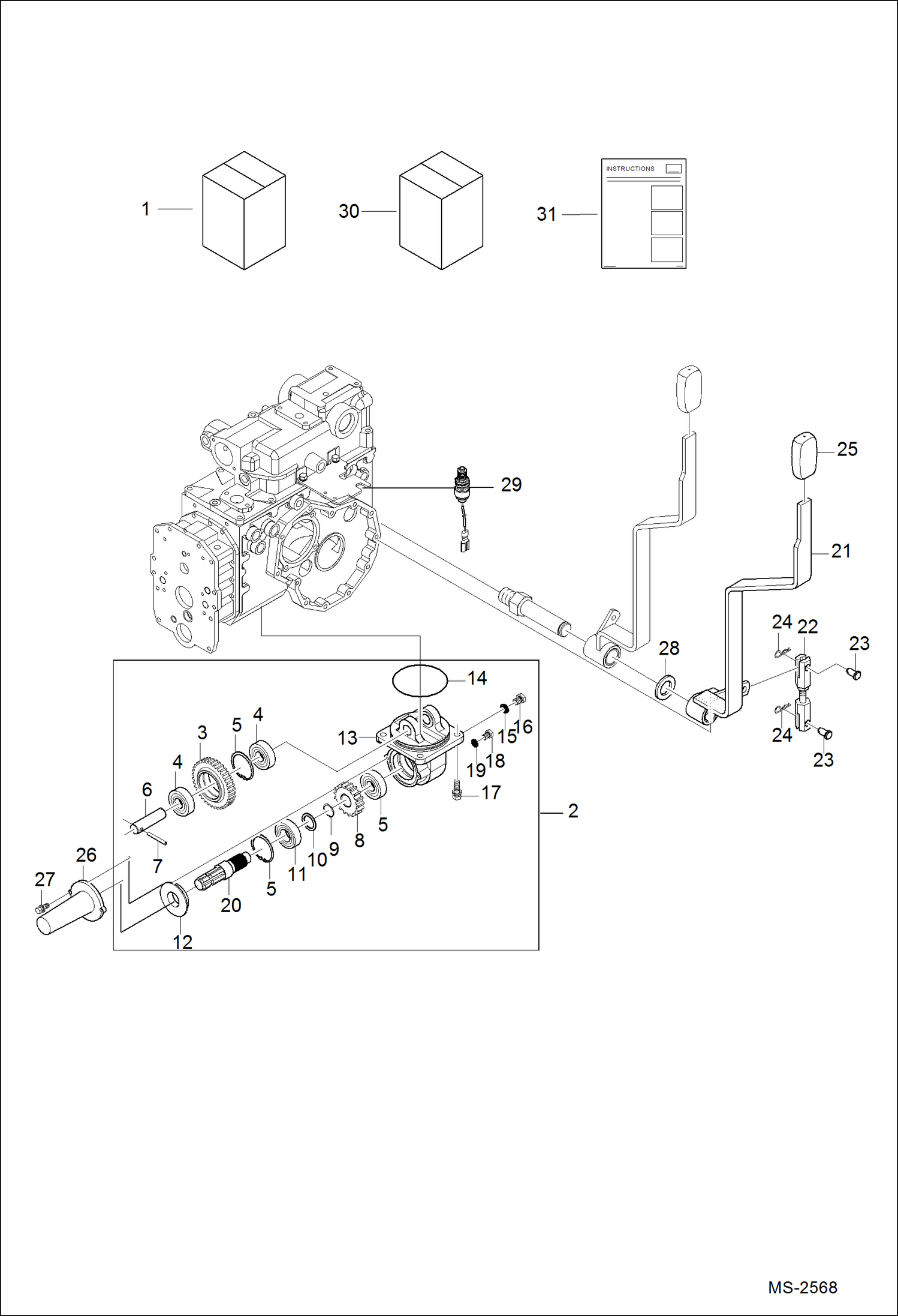 Схема запчастей Bobcat CT120 - MID PTO KIT ACCESSORIES & OPTIONS