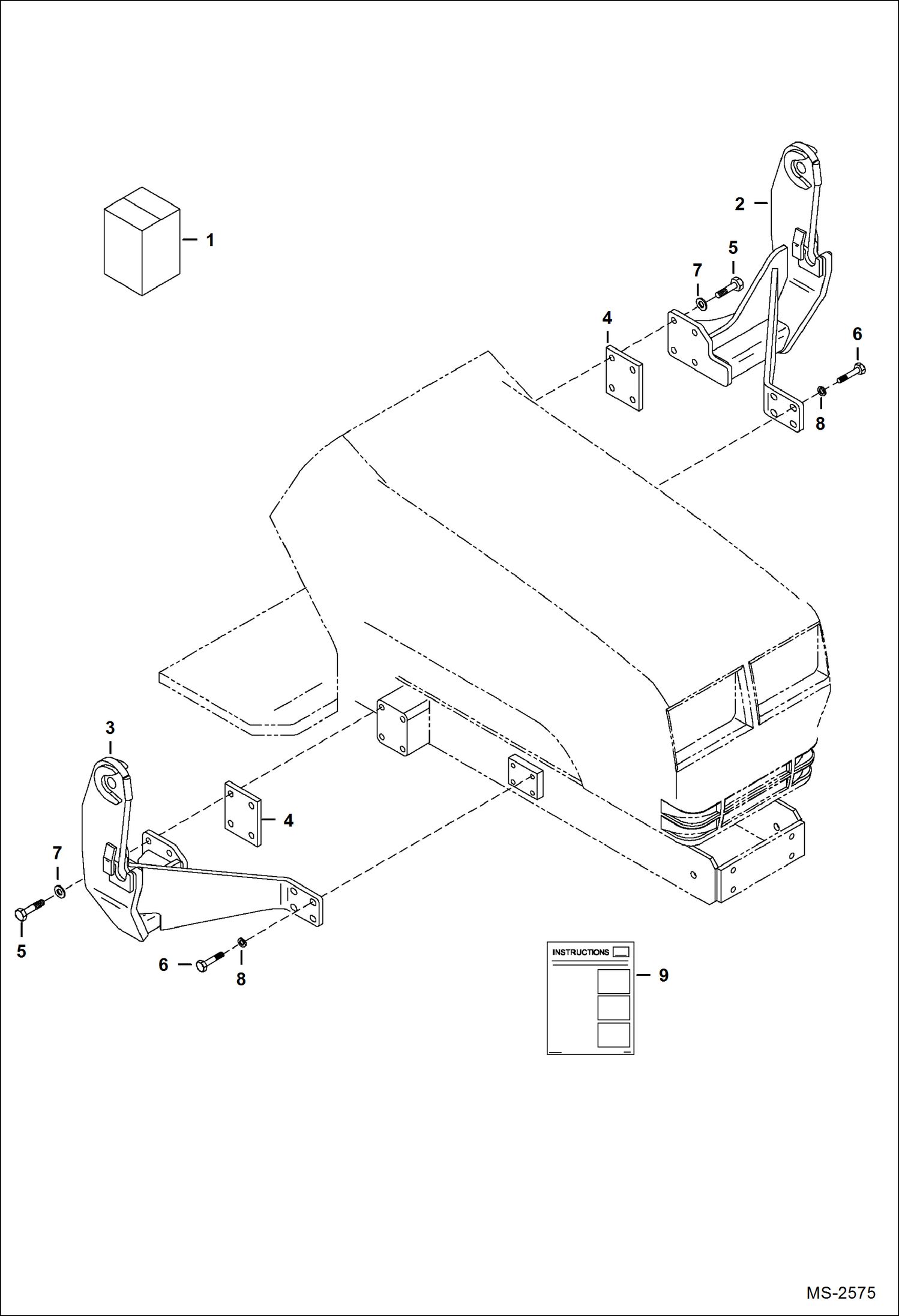 Схема запчастей Bobcat LOADER - TRACTOR LOADER 6TL (A90Y) (Mounting Kit) Компактные тракторы