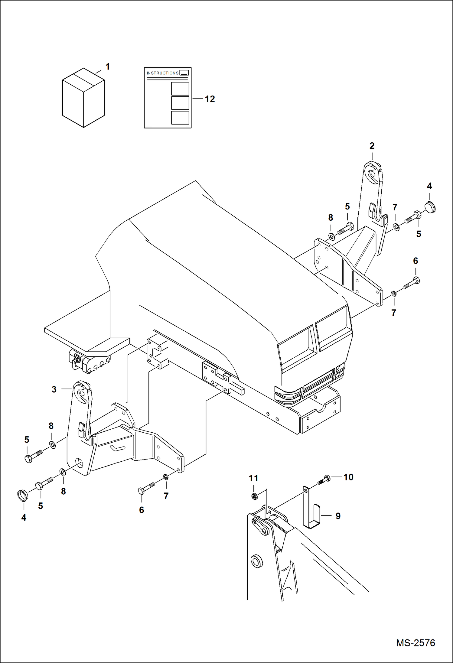 Схема запчастей Bobcat LOADER - TRACTOR LOADER 7TL (A911) (Mounting Kit) Компактные тракторы