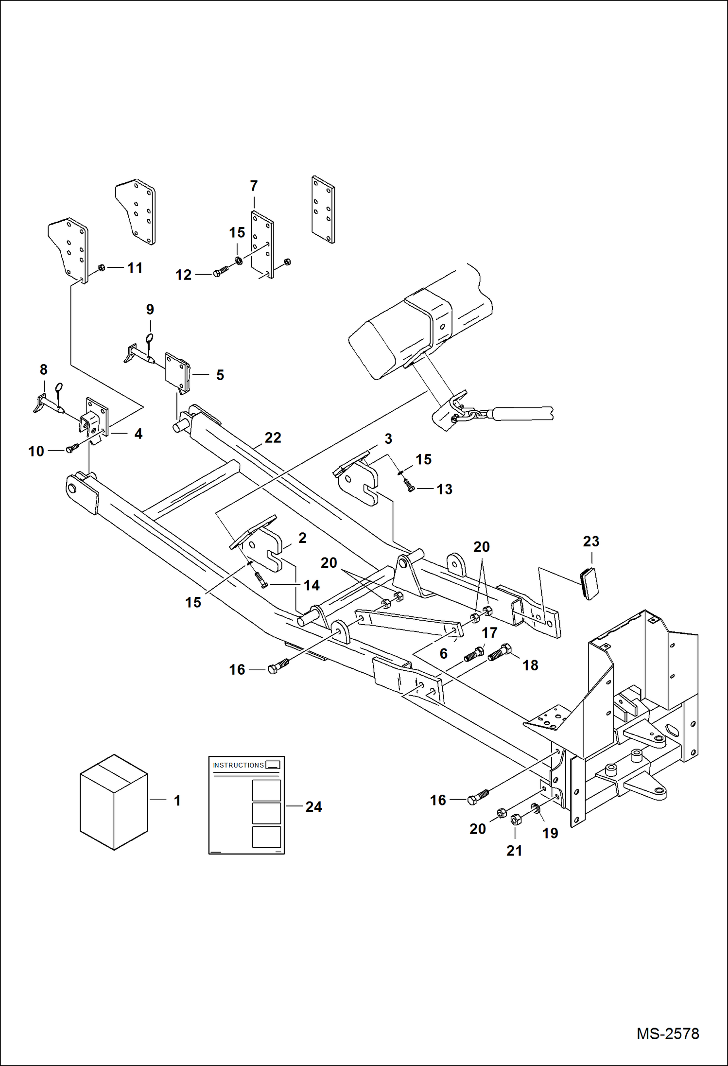 Схема запчастей Bobcat BACKHOE - BACKHOE 6TB (Mounting Kit) (CT120) (C122) (A914) BACKHOE