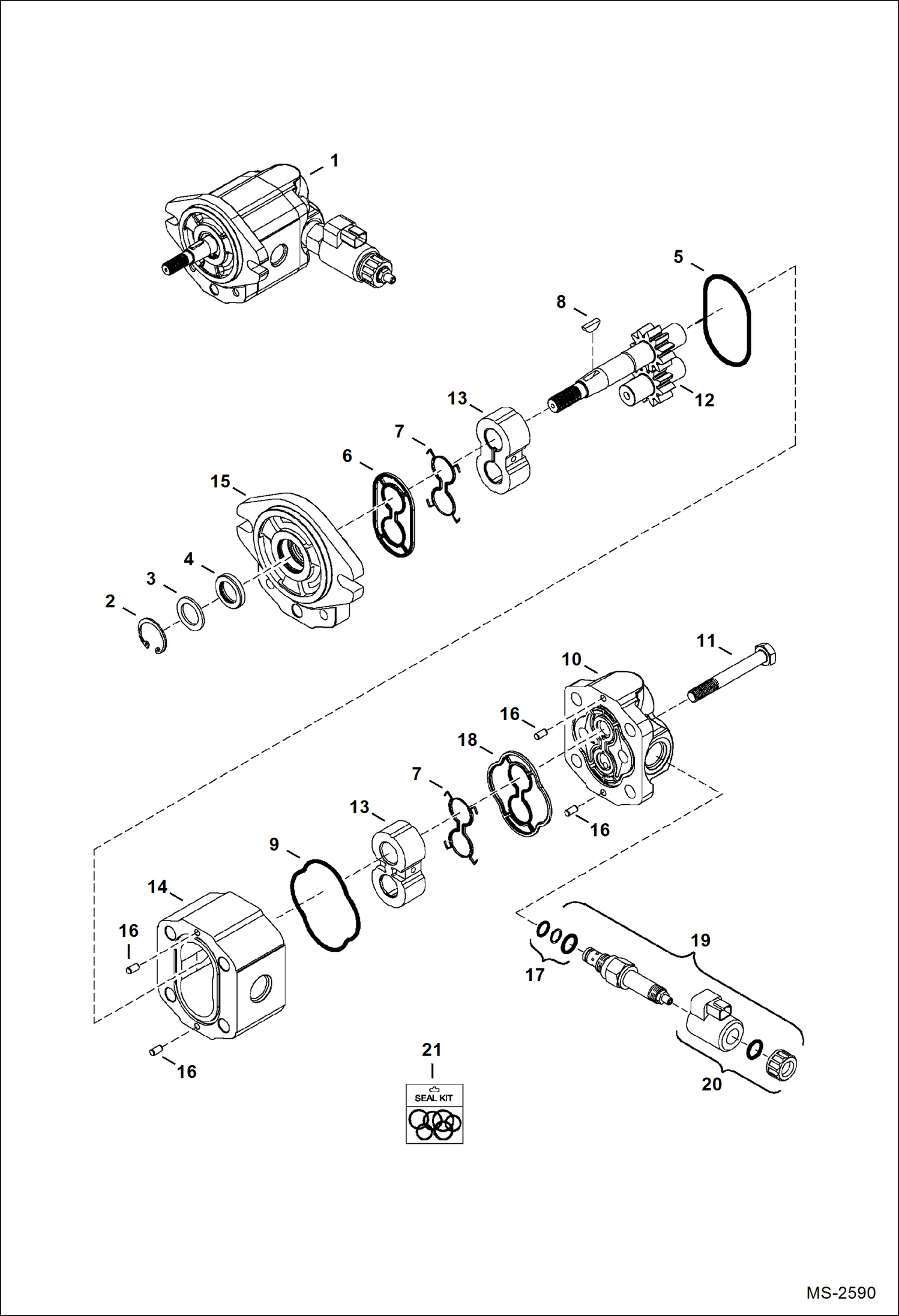 Схема запчастей Bobcat 430 - FAN MOTOR HYDRAULIC SYSTEM