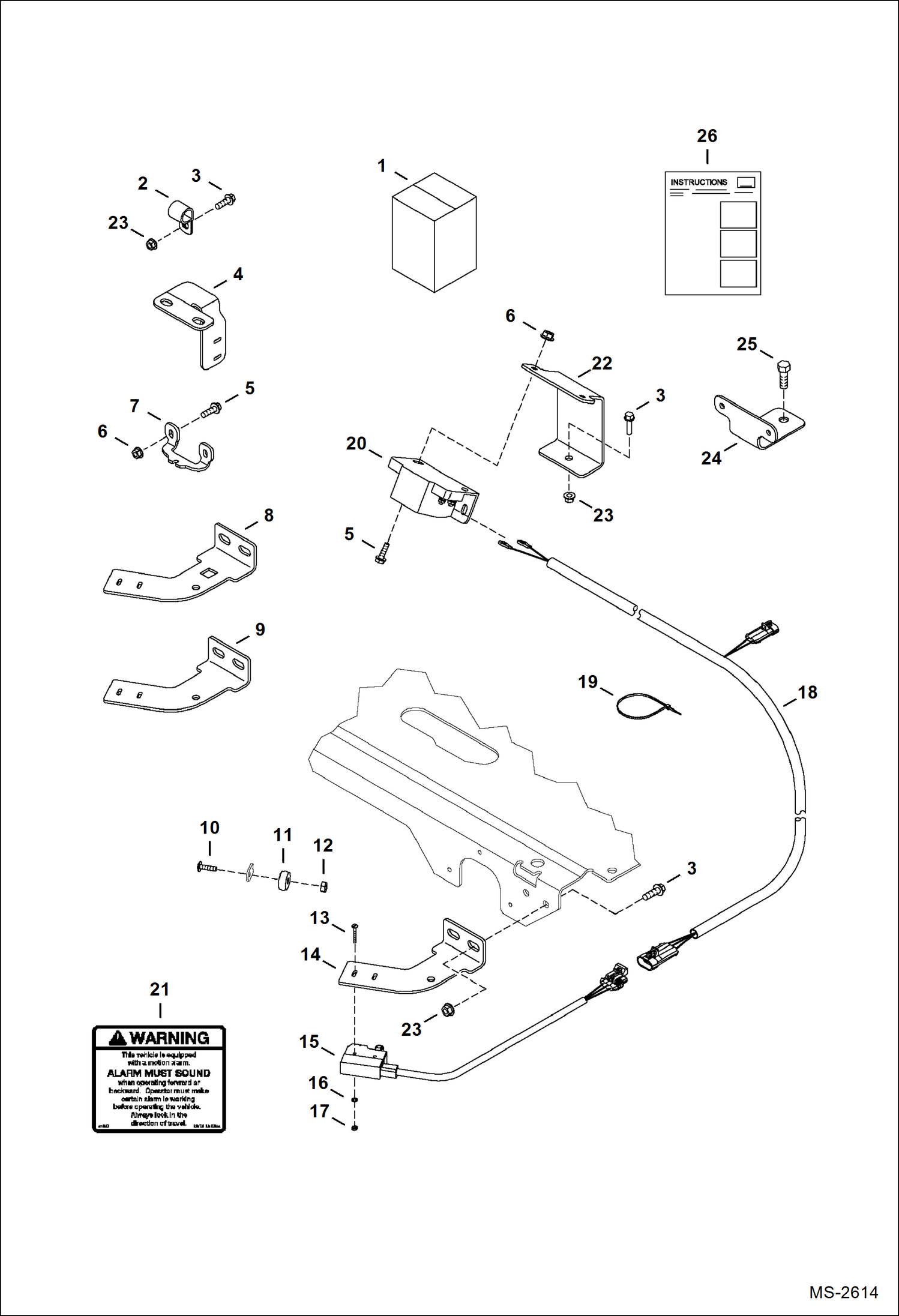 Схема запчастей Bobcat 337 - MOTION ALARM KIT ACCESSORIES & OPTIONS