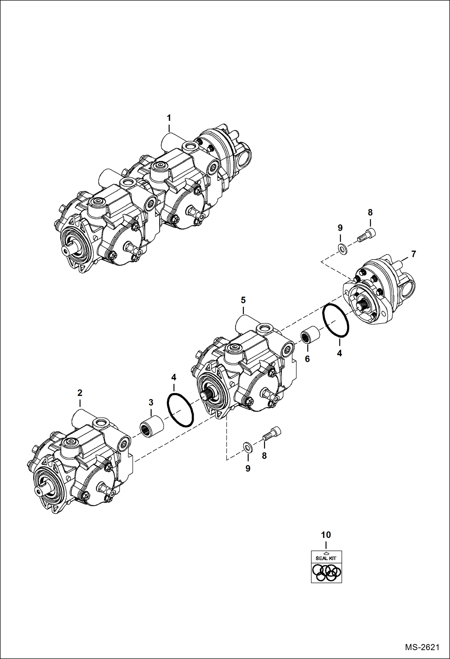 Схема запчастей Bobcat S-Series - HYDROSTATIC PUMP HYDROSTATIC SYSTEM