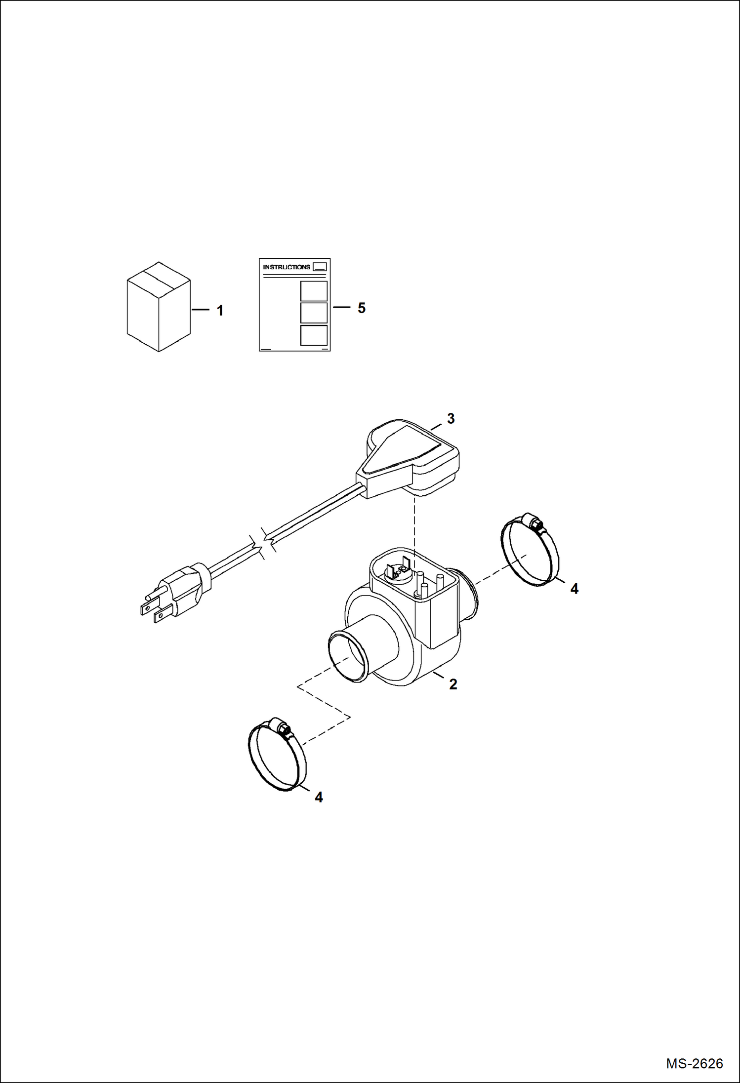 Схема запчастей Bobcat CT225 - ENGINE HEATER (Bottom Radiator Hose) ACCESSORIES & OPTIONS