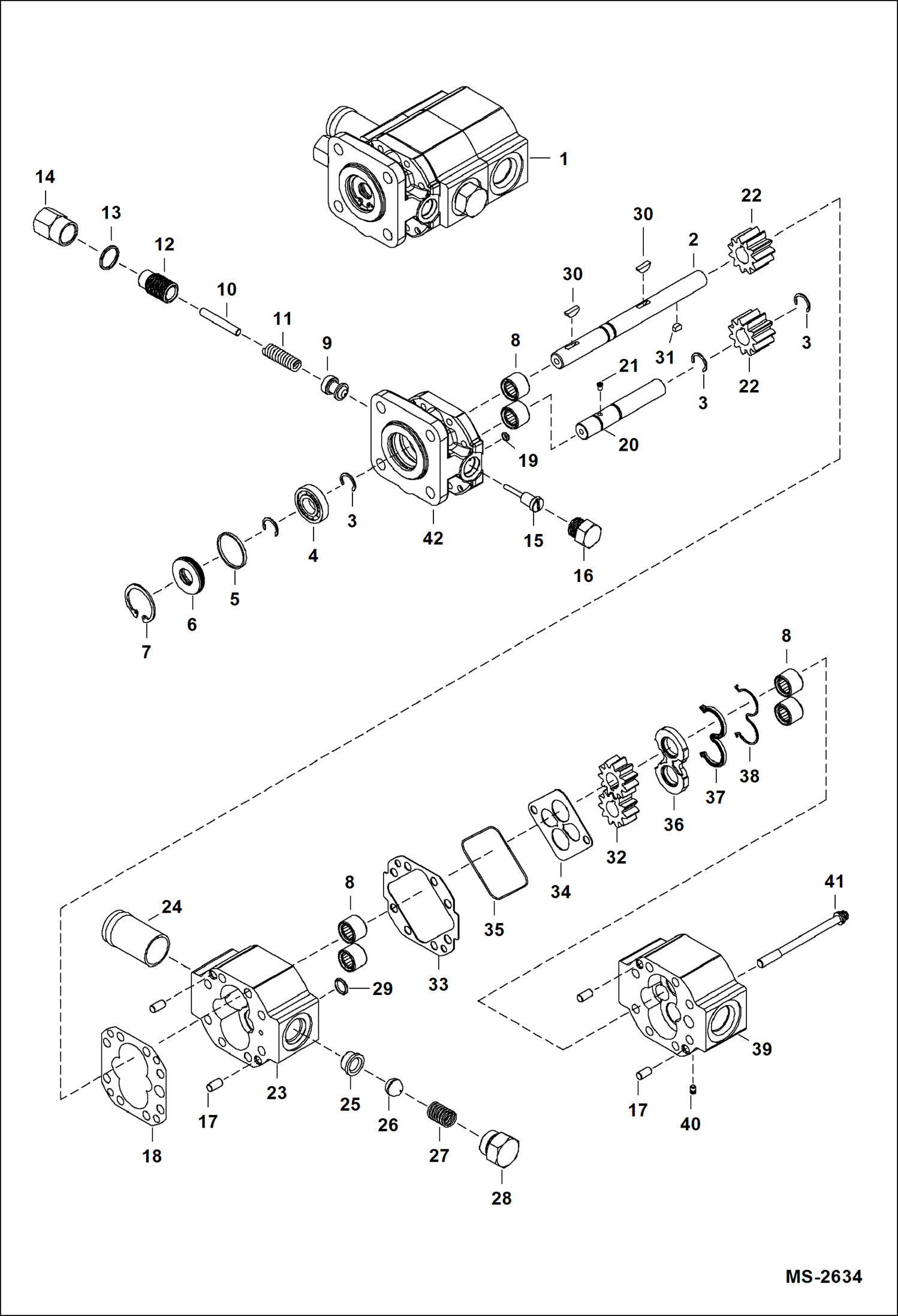 Схема запчастей Bobcat CHIPPER - 8B CHIPPER (Pump) (A02B00158 - 00364) Loader