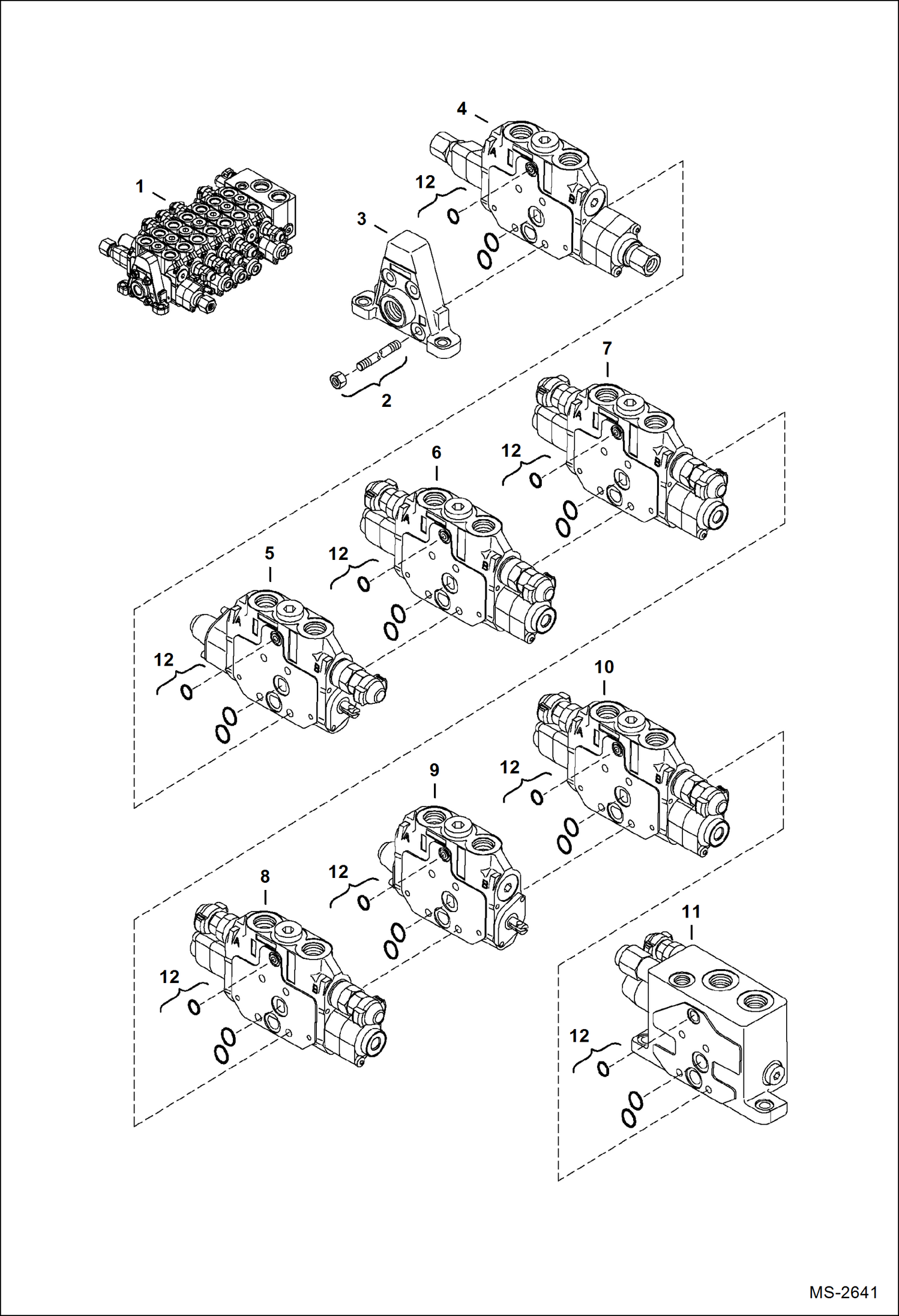 Схема запчастей Bobcat 435 - CONTROL VALVE (Assembly) HYDRAULIC/HYDROSTATIC SYSTEM