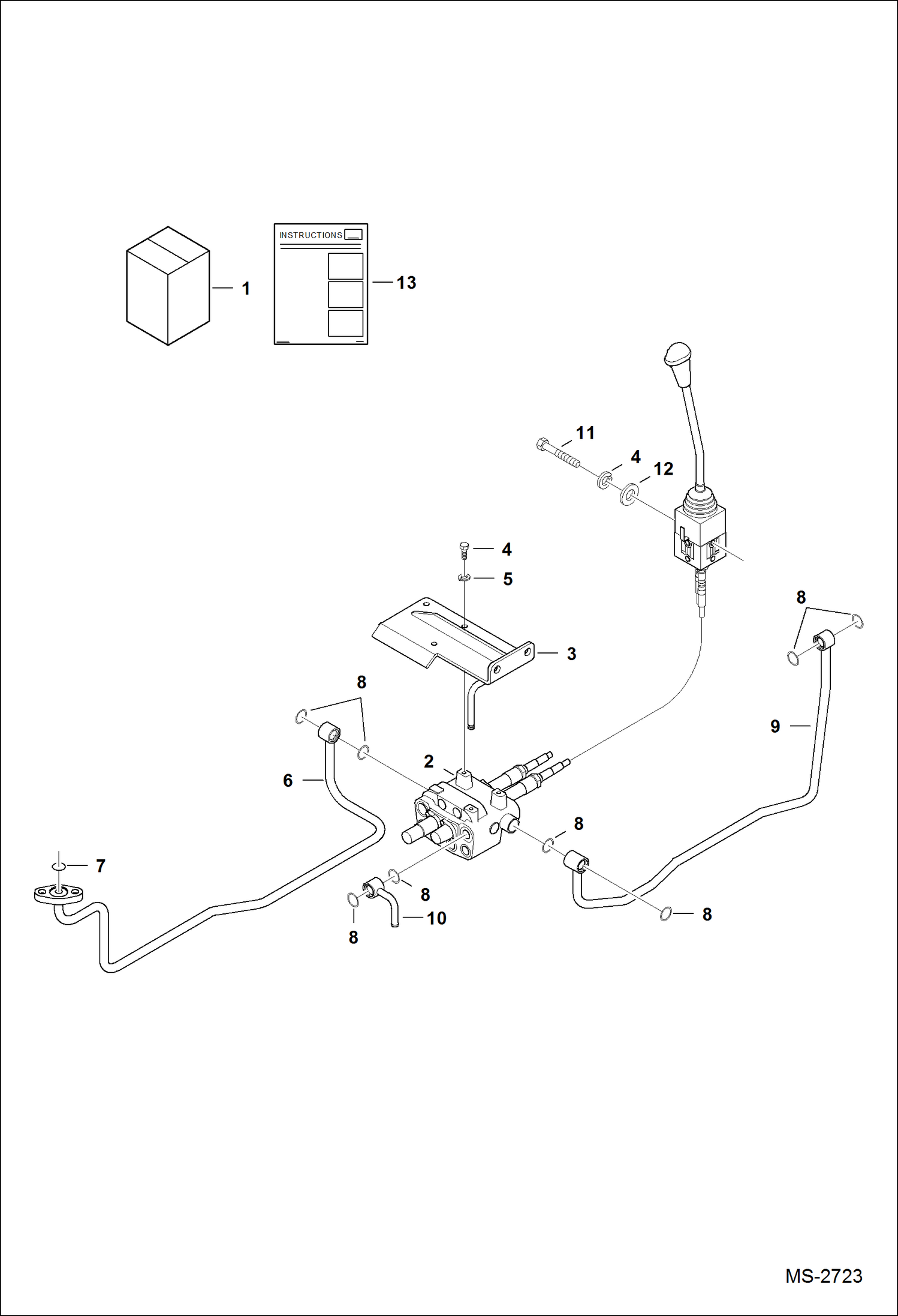 Схема запчастей Bobcat CT440 - JOYSTICK VALVE KIT ACCESSORIES & OPTIONS