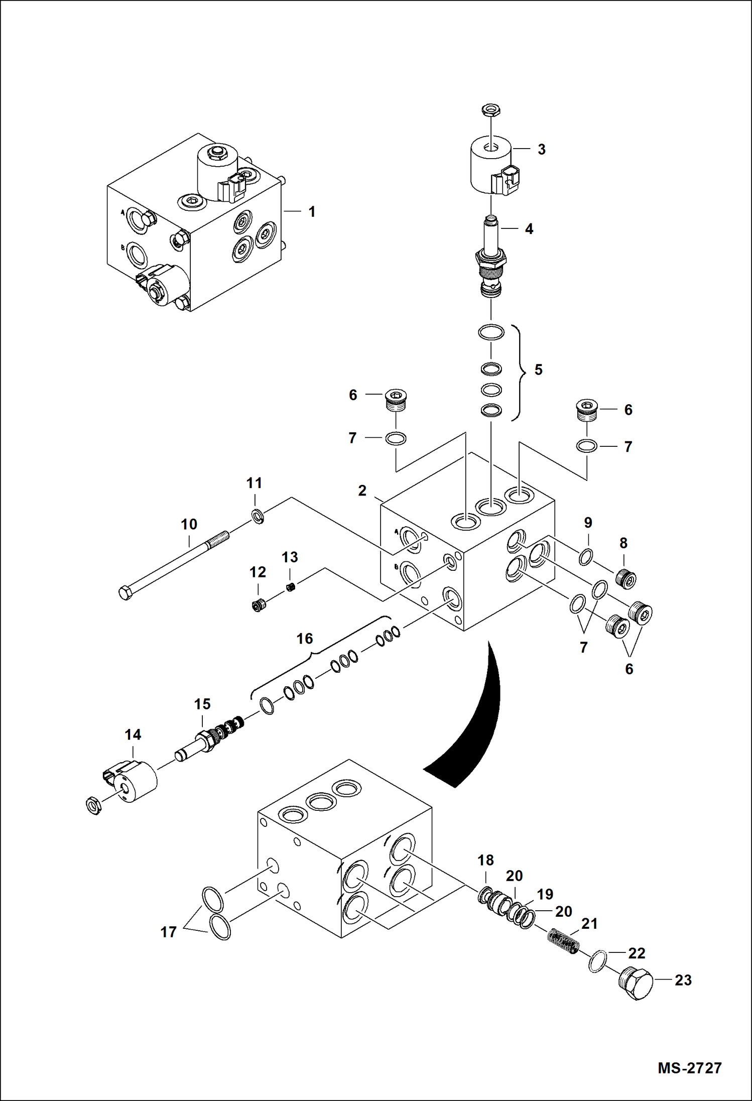 Схема запчастей Bobcat TREE SPADE - TREE SPADE (Control Valve) (Convertible Inlet) (For Convertible Tree Spades) Loader