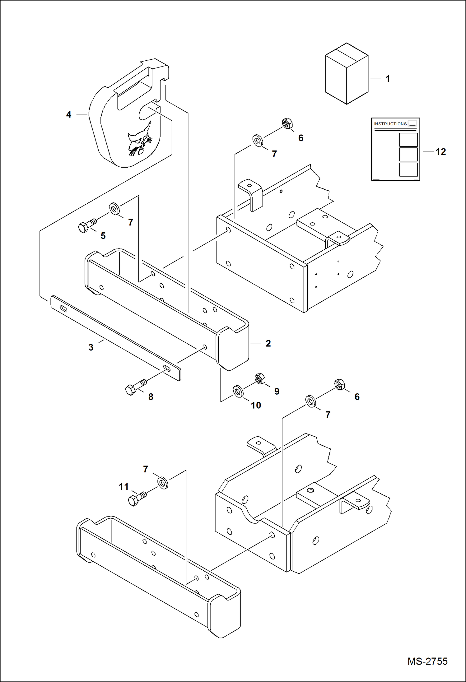 Схема запчастей Bobcat CT120 - COUNTERWEIGHT KIT (Front) ACCESSORIES & OPTIONS