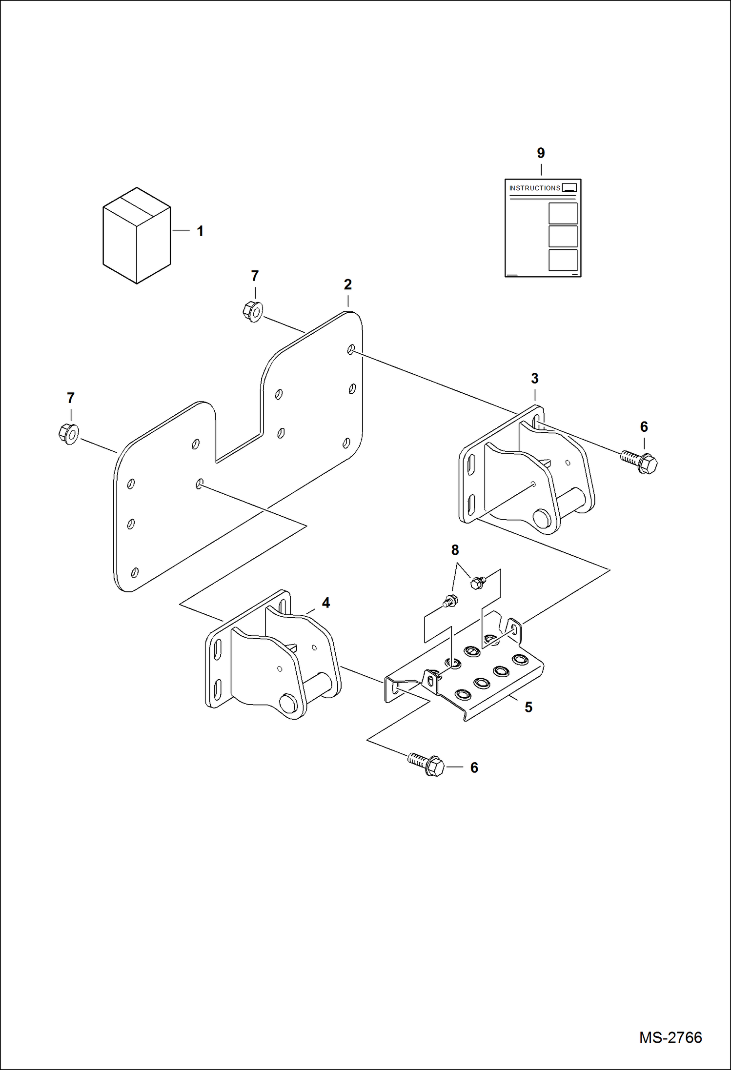 Схема запчастей Bobcat BACKHOE - BACKHOE (Mounting Kit) (8811 A55810000 & Above, B393) 811/8811 BACKHOE