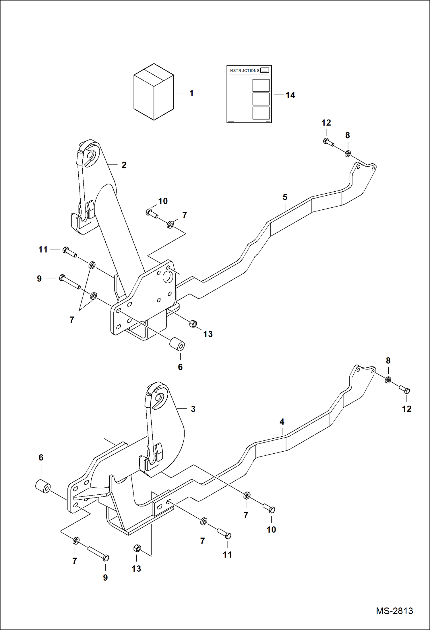 Схема запчастей Bobcat LOADER - TRACTOR LOADER 8TL (AE3C) (Mounting Kit) Компактные тракторы