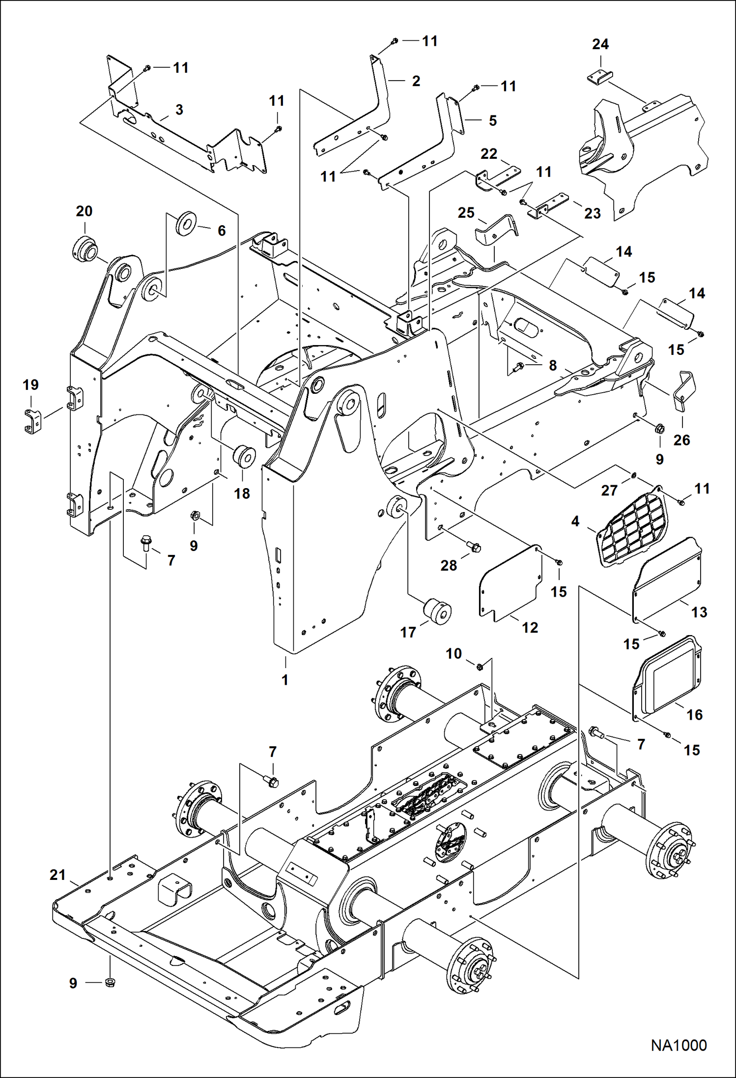 Схема запчастей Bobcat S-Series - MAIN FRAME MAIN FRAME