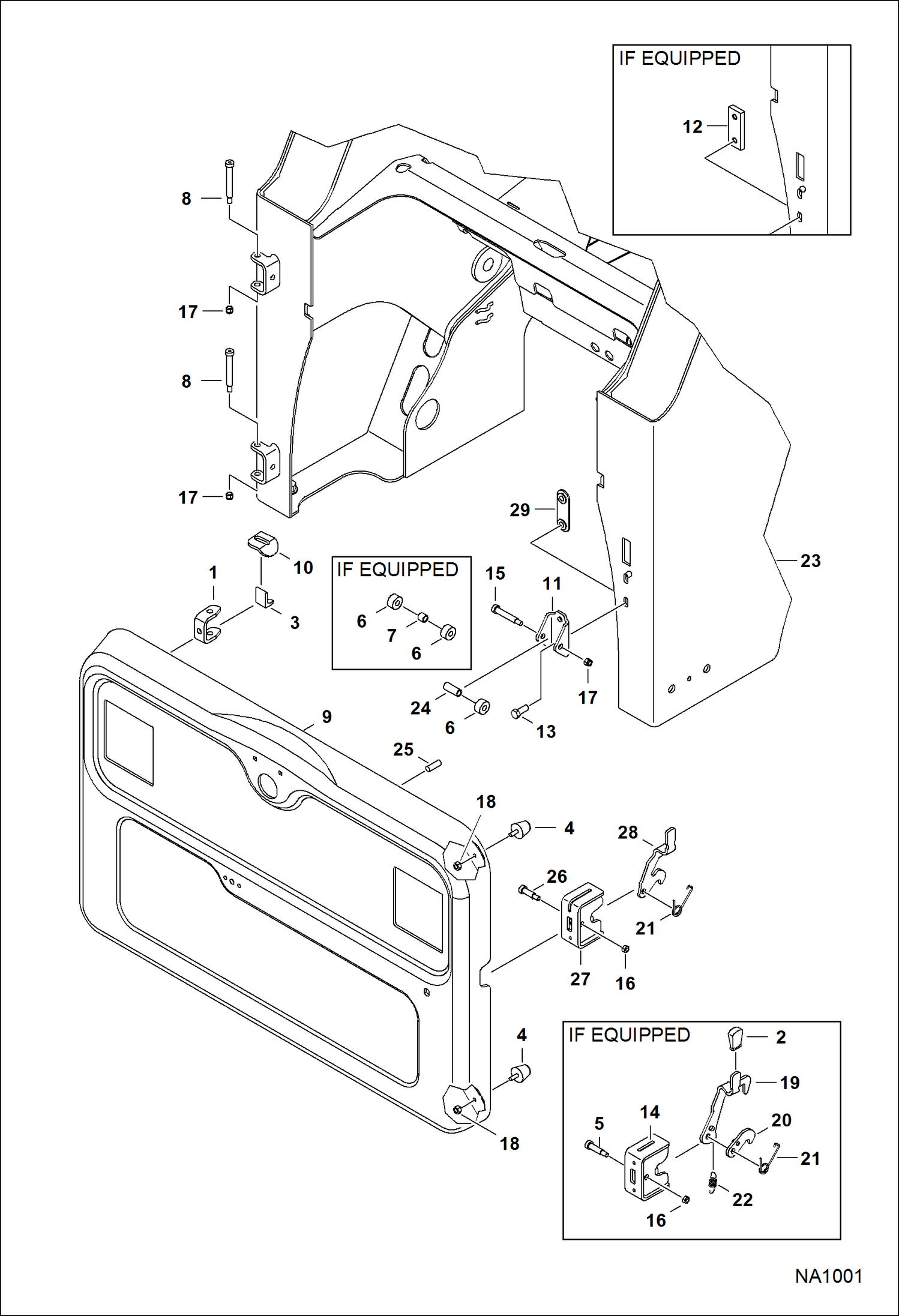 Схема запчастей Bobcat S-Series - REAR DOOR MAIN FRAME