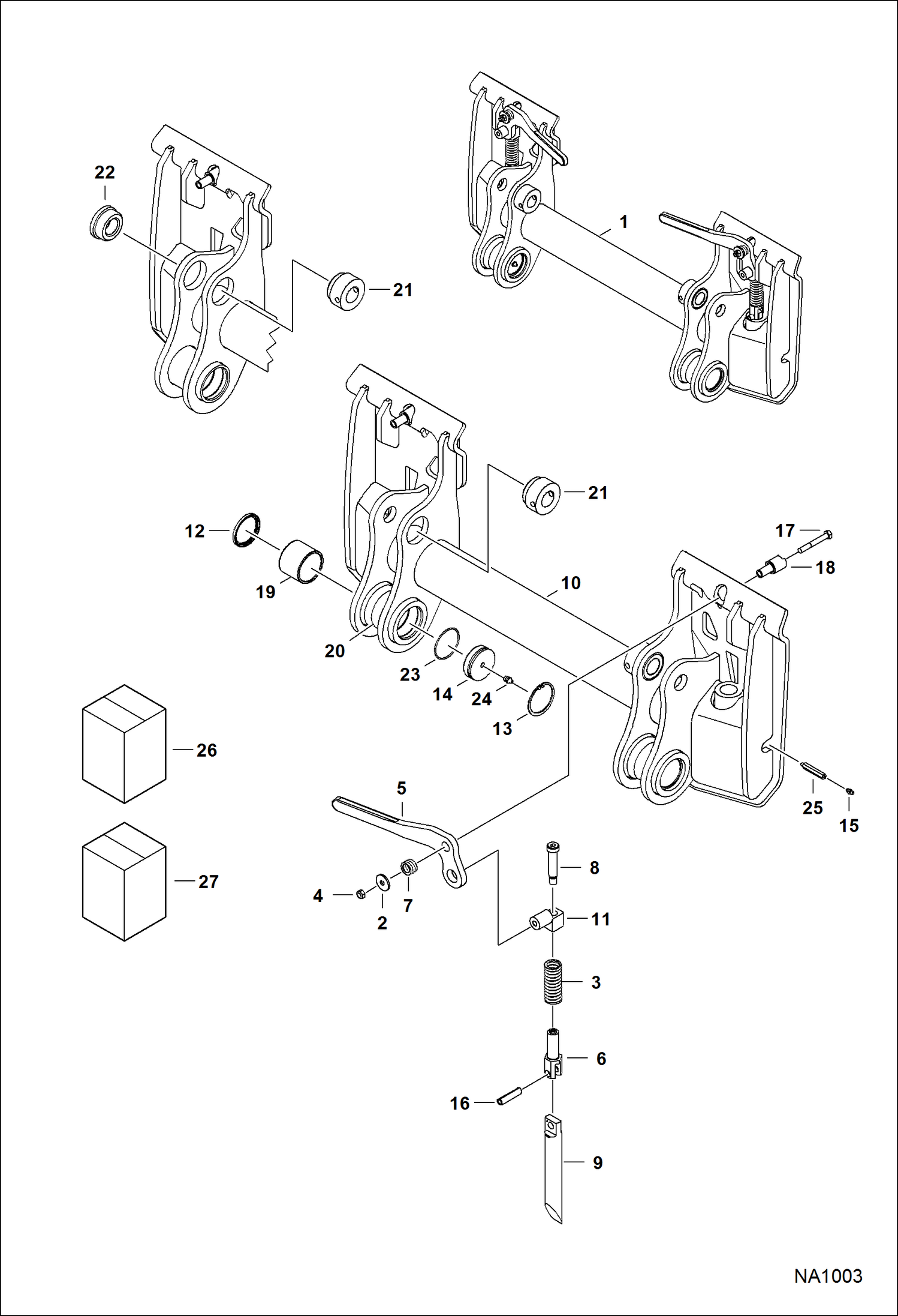 Схема запчастей Bobcat A-Series - BOB-TACH MAIN FRAME