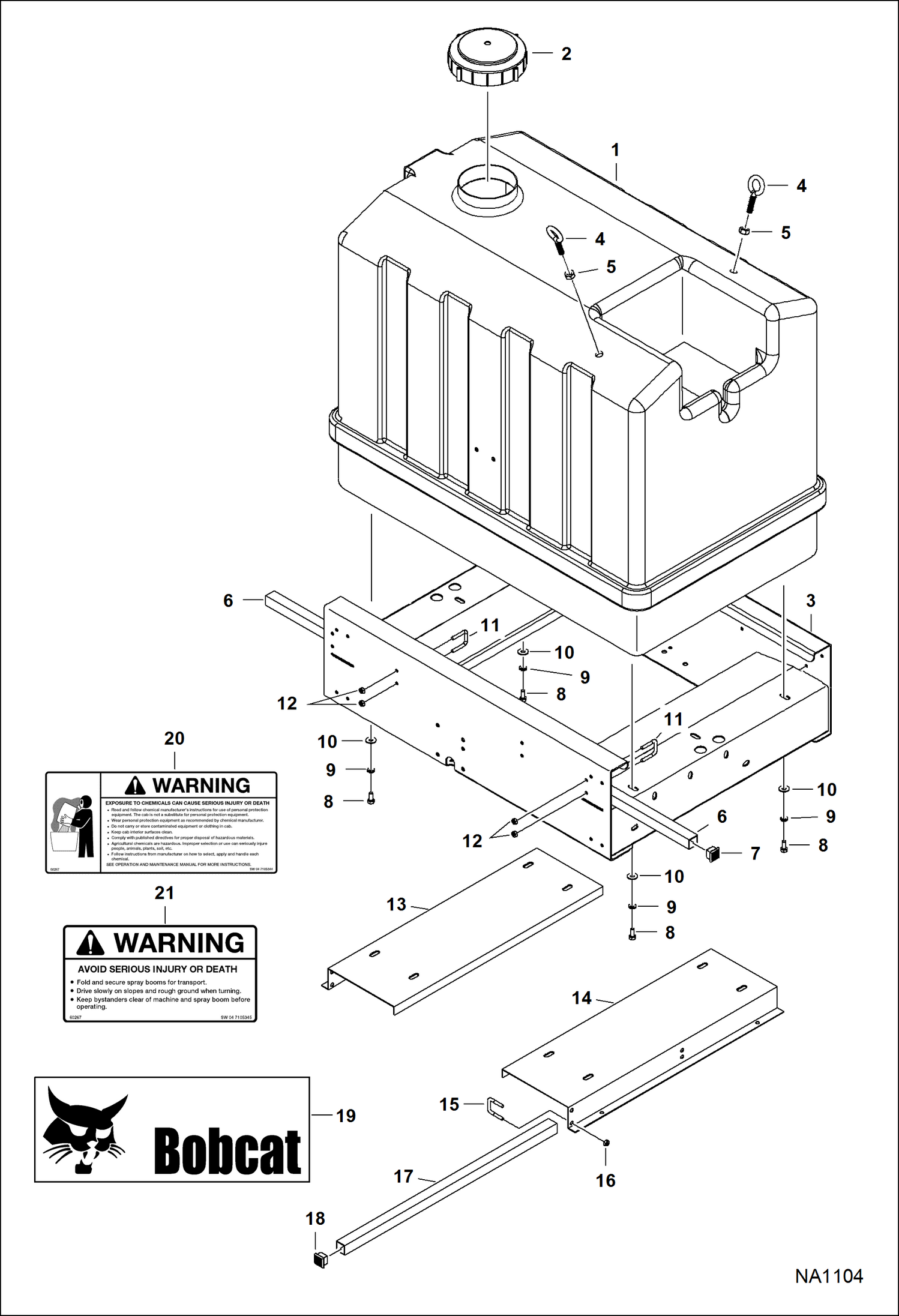 Схема запчастей Bobcat WATER KIT - WATER KIT 80 GALLON Tank & Mounting Frame For 5600 Series Toolcat Loader