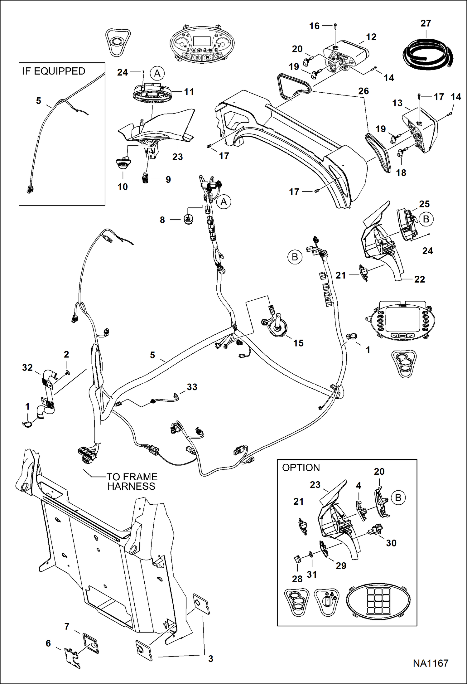 Схема запчастей Bobcat A-Series - CAB ELECTRICAL CIRCUITRY (Deluxe) ELECTRICAL SYSTEM