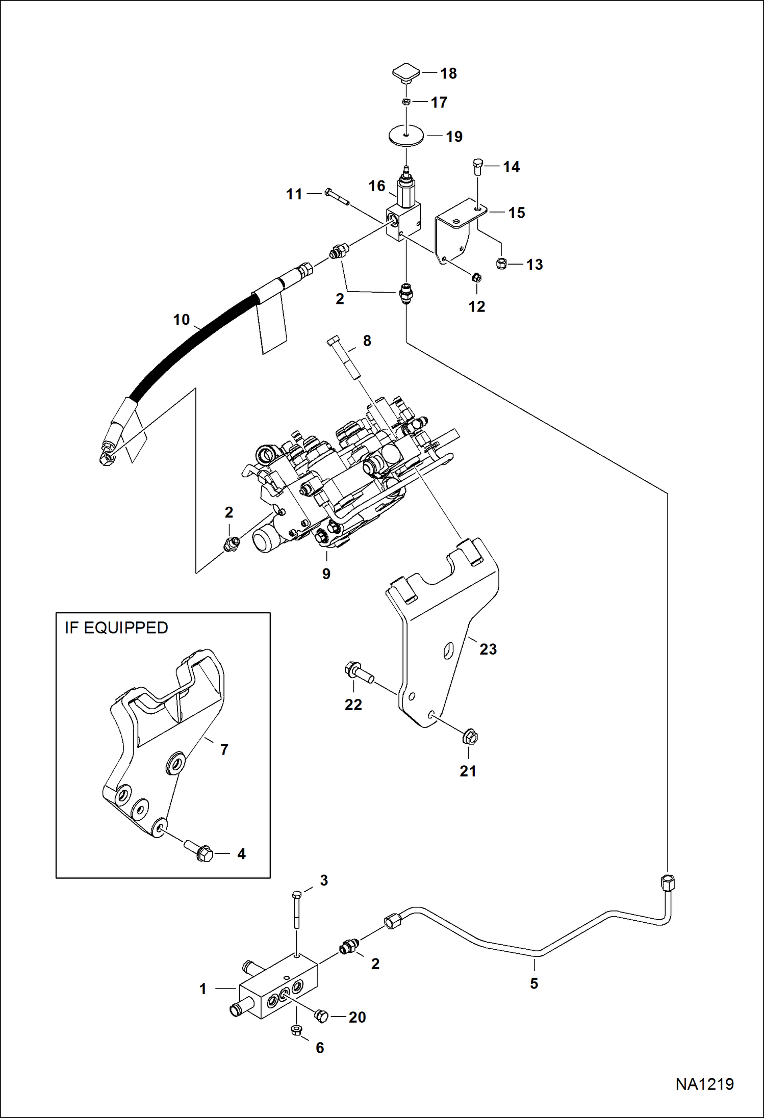 Схема запчастей Bobcat A-Series - MANUAL LIFT RELEASE SYSTEM HYDRAULIC SYSTEM