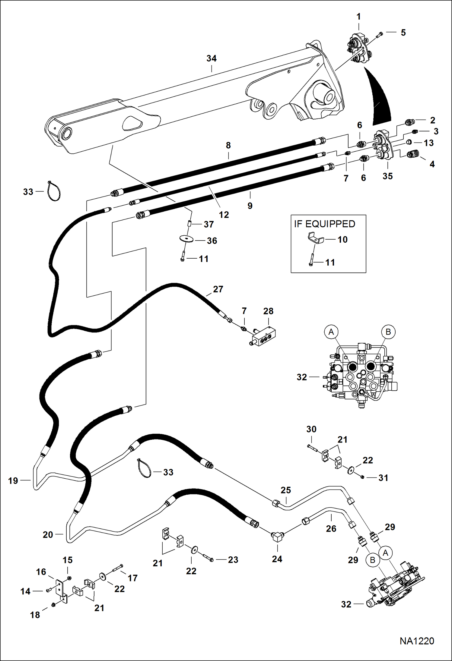 Схема запчастей Bobcat S-Series - AUXILIARY HYDRAULICS HYDRAULIC SYSTEM