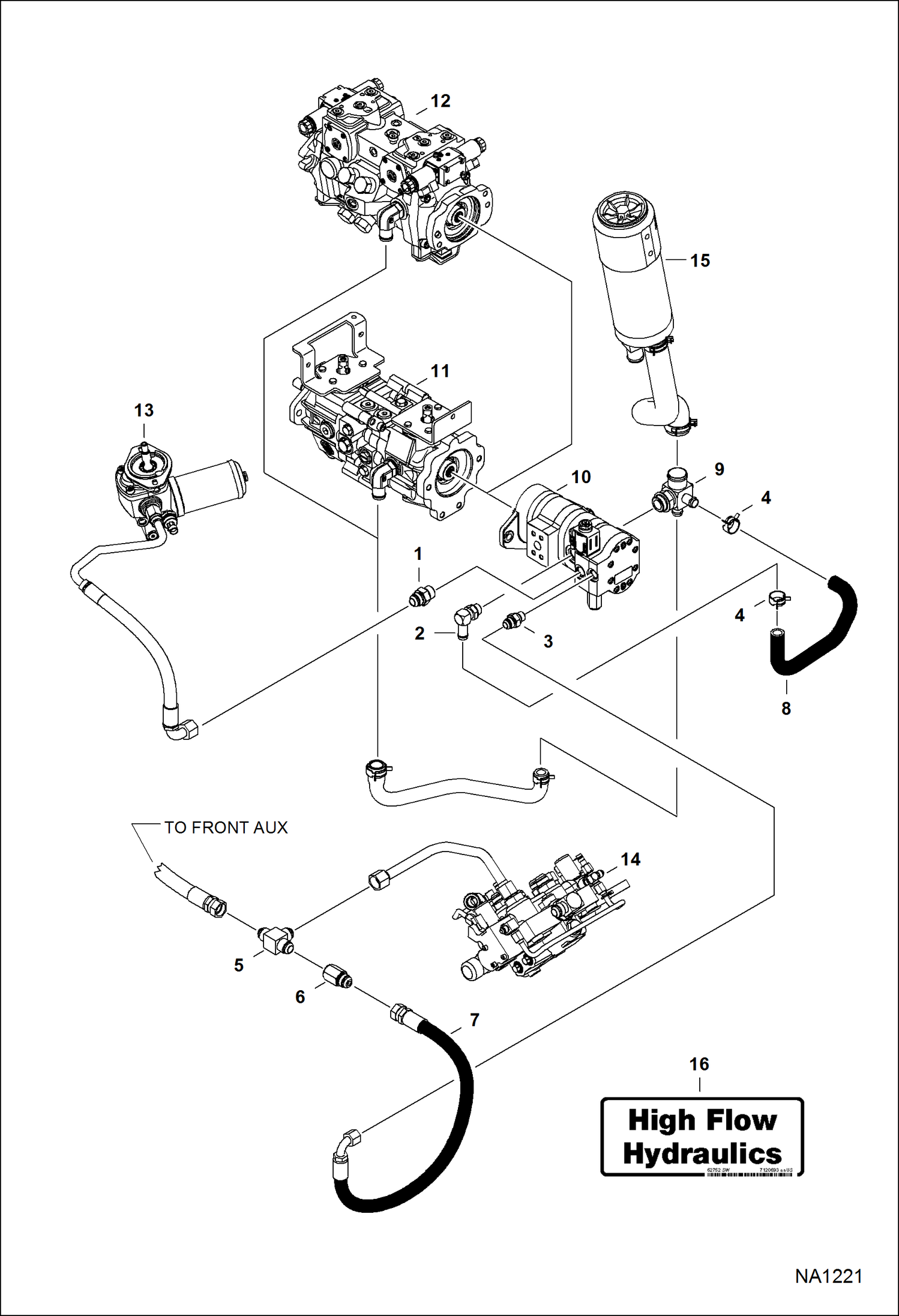 Схема запчастей Bobcat S-Series - HIGH FLOW HYDRAULICS HIGH FLOW HYDRAULICS