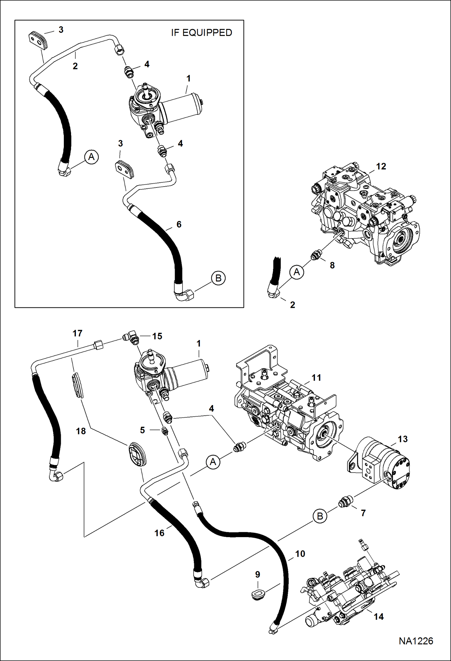 Схема запчастей Bobcat S-Series - HYDROSTATIC CIRCUITRY (Cooling Fan) HYDROSTATIC SYSTEM