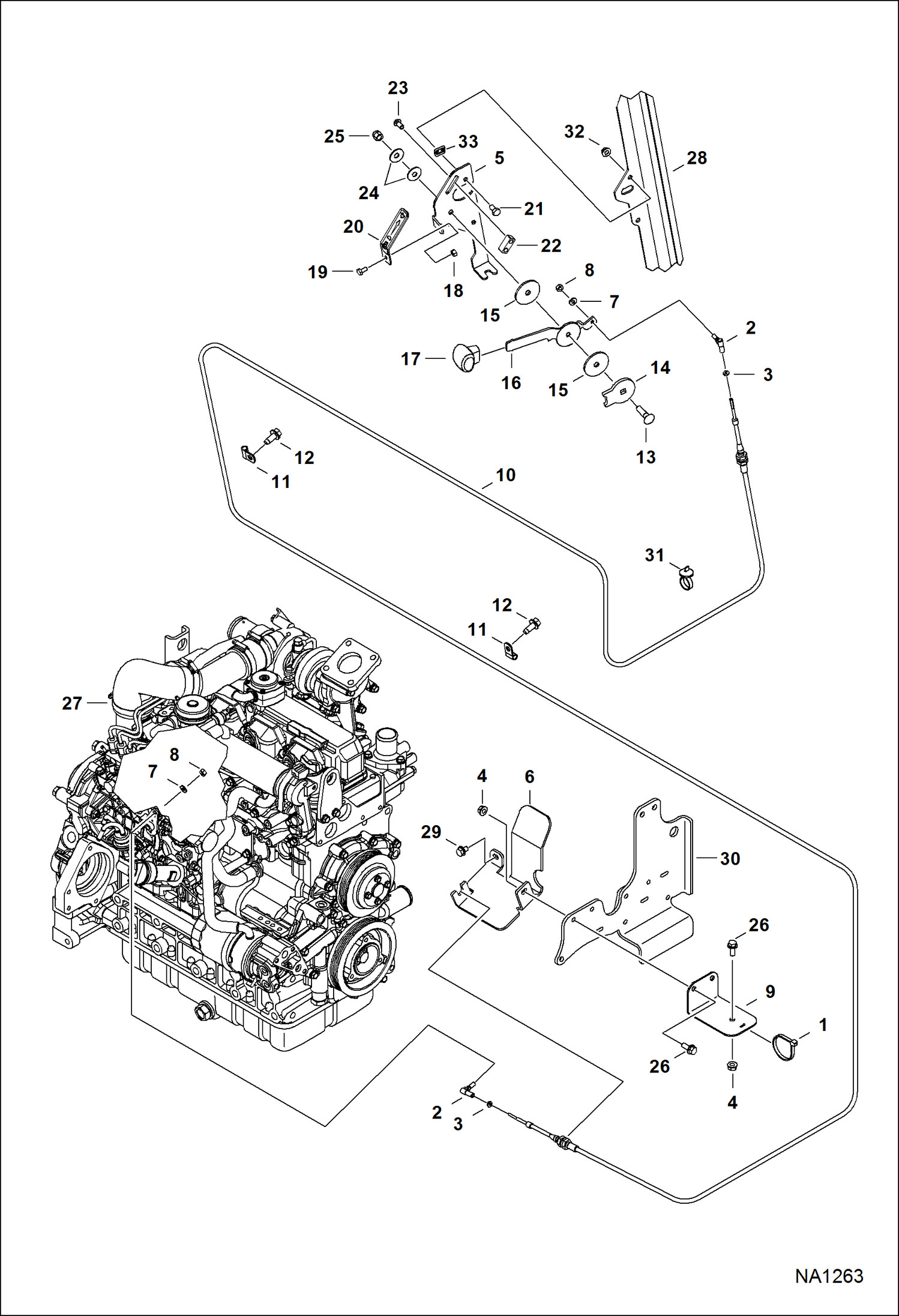 Схема запчастей Bobcat S-Series - ENGINE SPEED CONTROL (Manual Controls, AHC & ACS) POWER UNIT