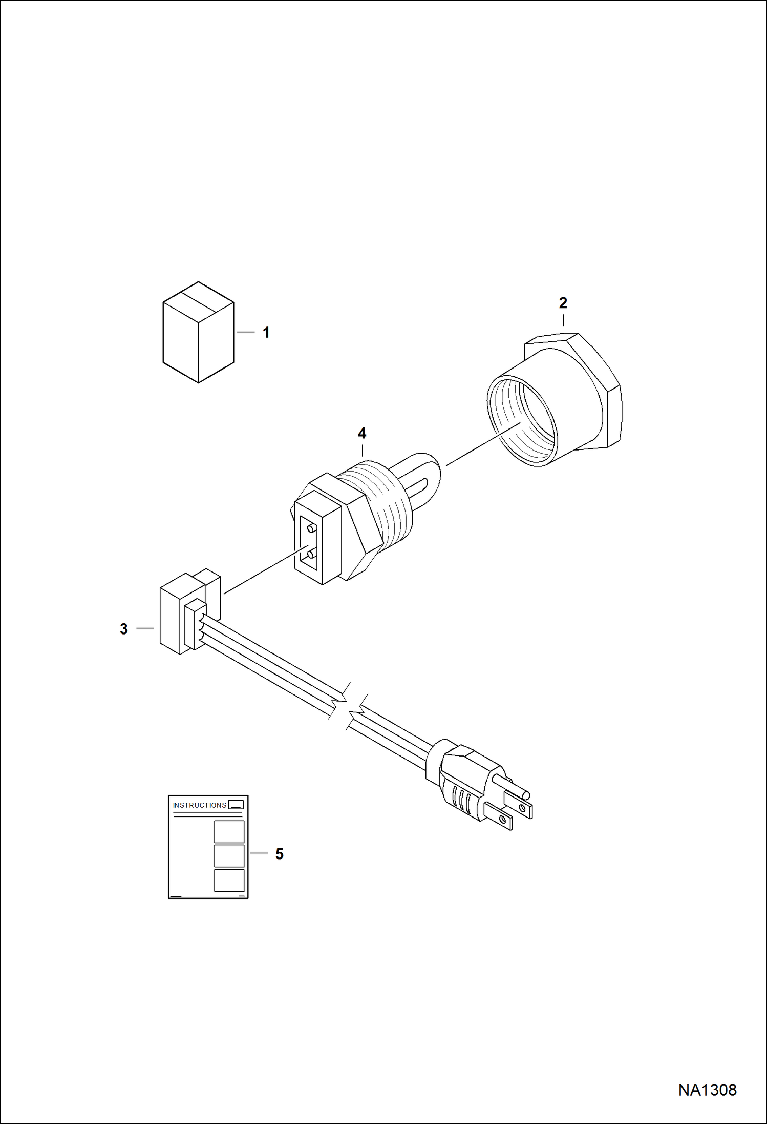 Схема запчастей Bobcat A-Series - BLOCK HEATER (Engine) ACCESSORIES & OPTIONS