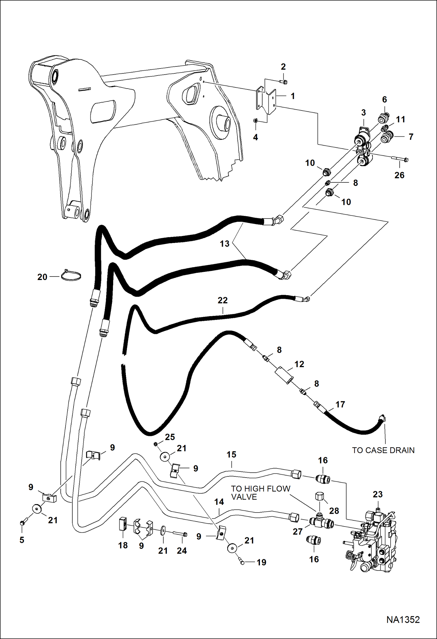 Схема запчастей Bobcat A-Series - AUXILIARY HYDRAULICS HYDRAULIC SYSTEM