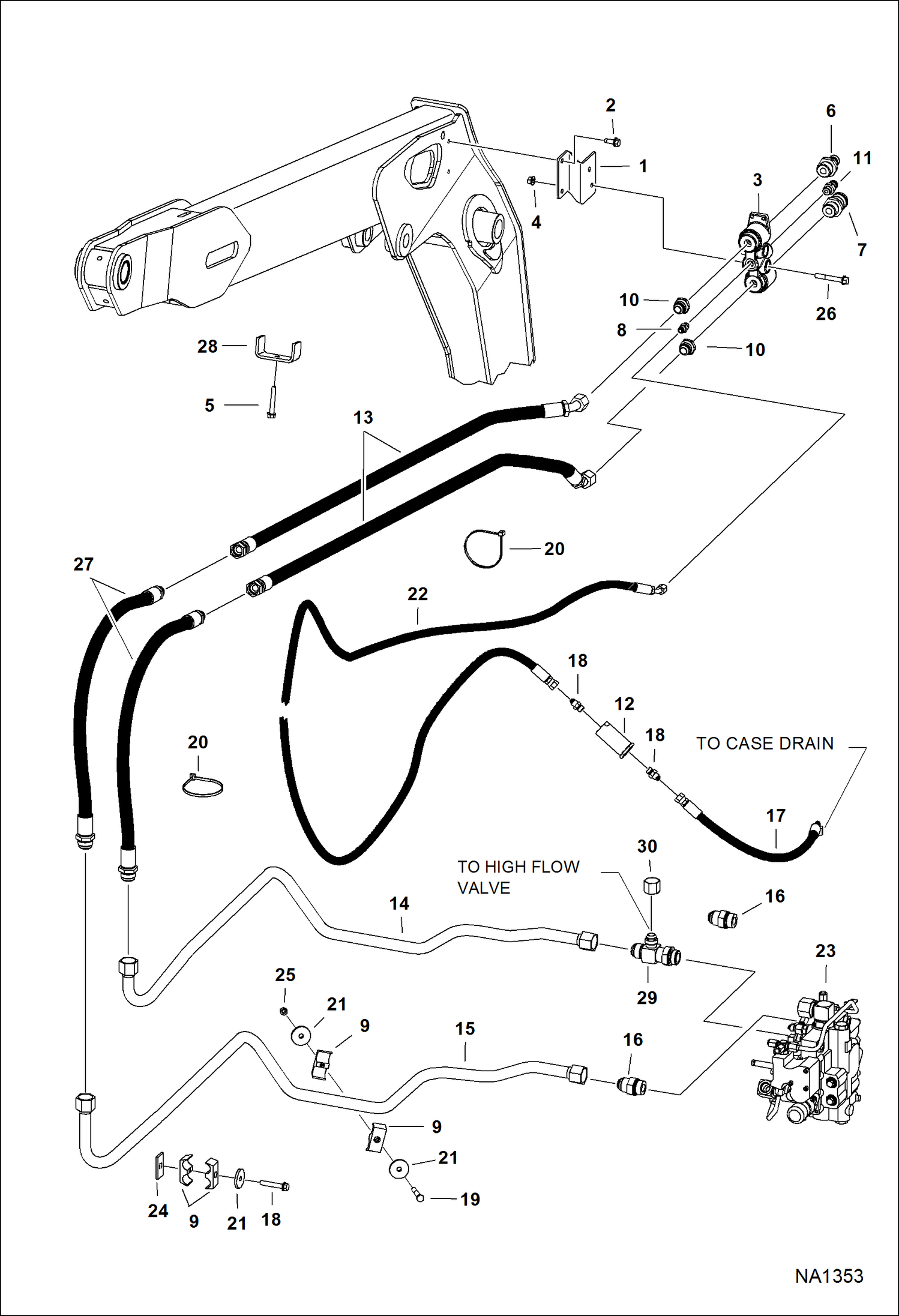 Схема запчастей Bobcat S-Series - AUXILIARY HYDRAULICS HYDRAULIC SYSTEM