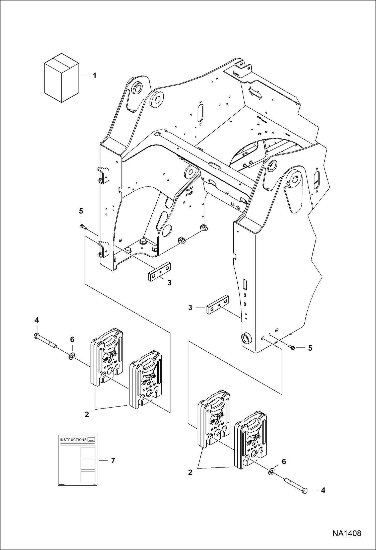 Схема запчастей Bobcat A-Series - COUNTERWEIGHT KIT ACCESSORIES & OPTIONS