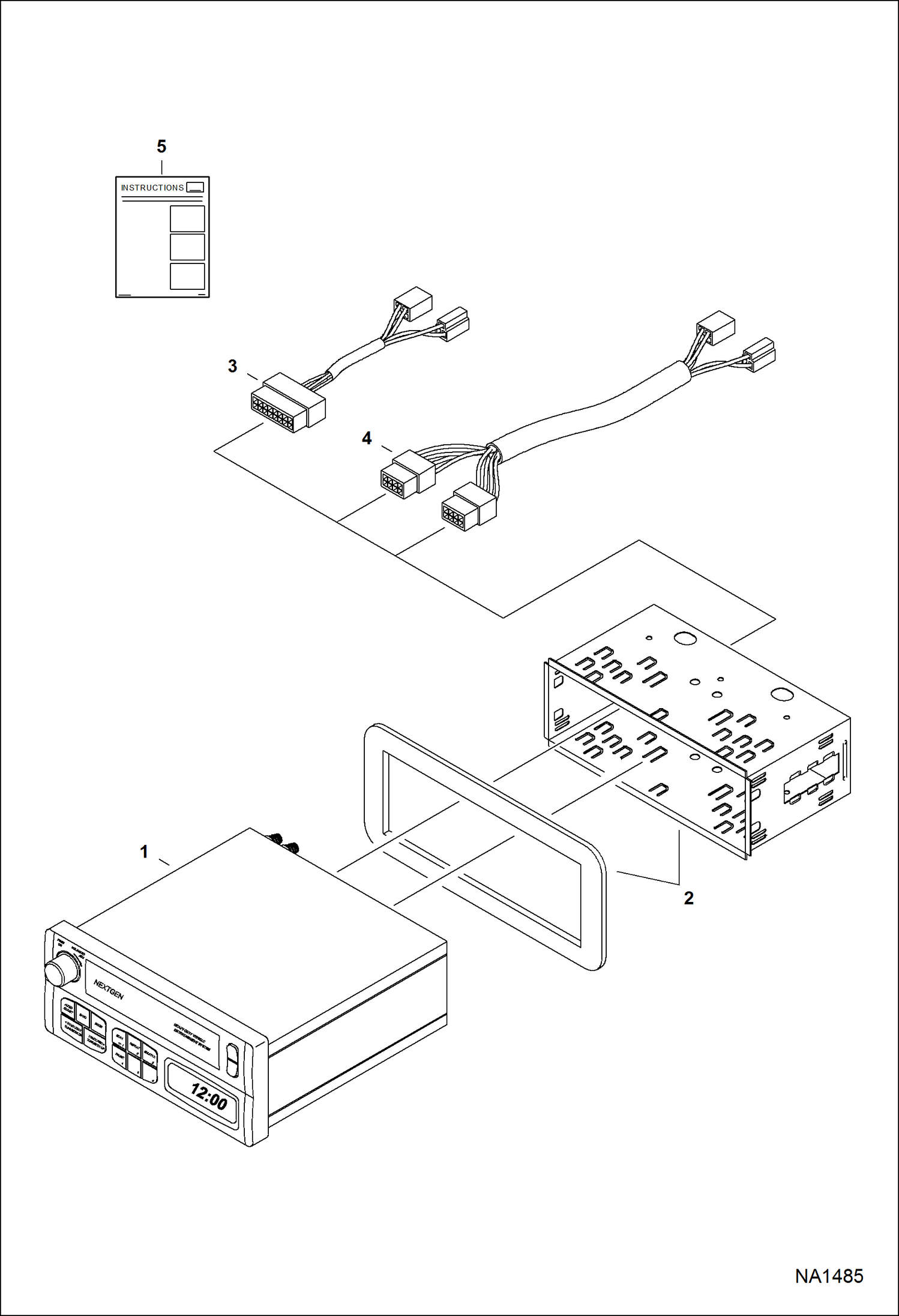 Схема запчастей Bobcat CT335 - RADIO (For Cab) ACCESSORIES & OPTIONS