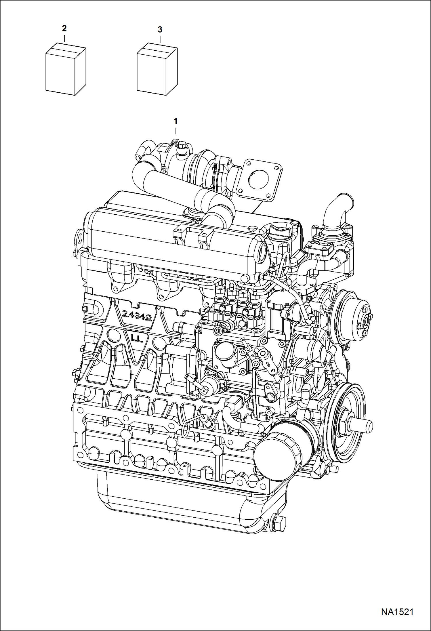 Схема запчастей Bobcat S-Series - ENGINE & GASKET KITS (Kubota - V2003TMDI - Tier II) (S160 - S/N 526611001 & Above, S160 - 526711001 & Above) POWER UNIT