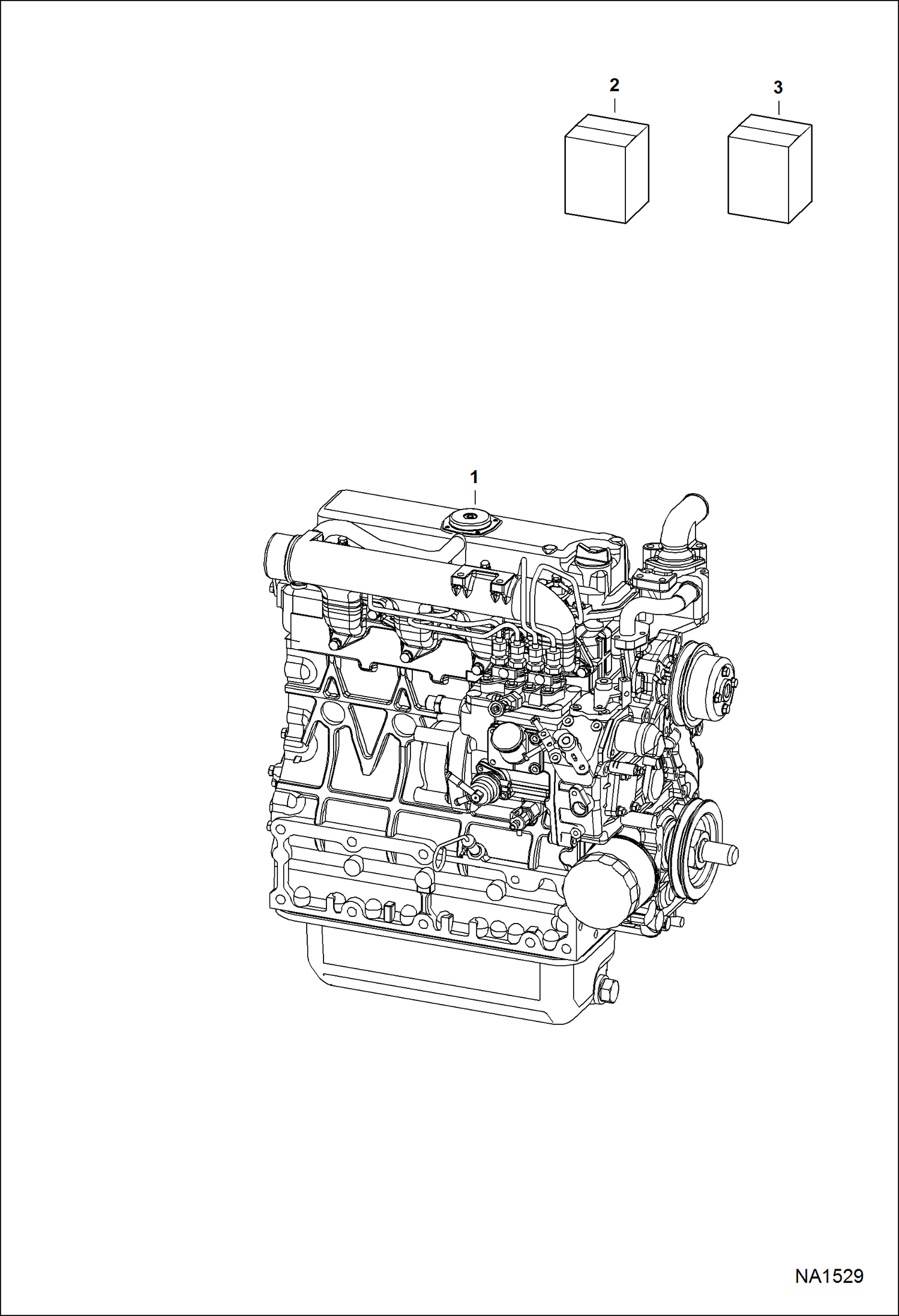 Схема запчастей Bobcat S-Series - ENGINE & GASKET KITS (Kubota - V2203-M-DI-E2B-BC-3) (Tier II) POWER UNIT