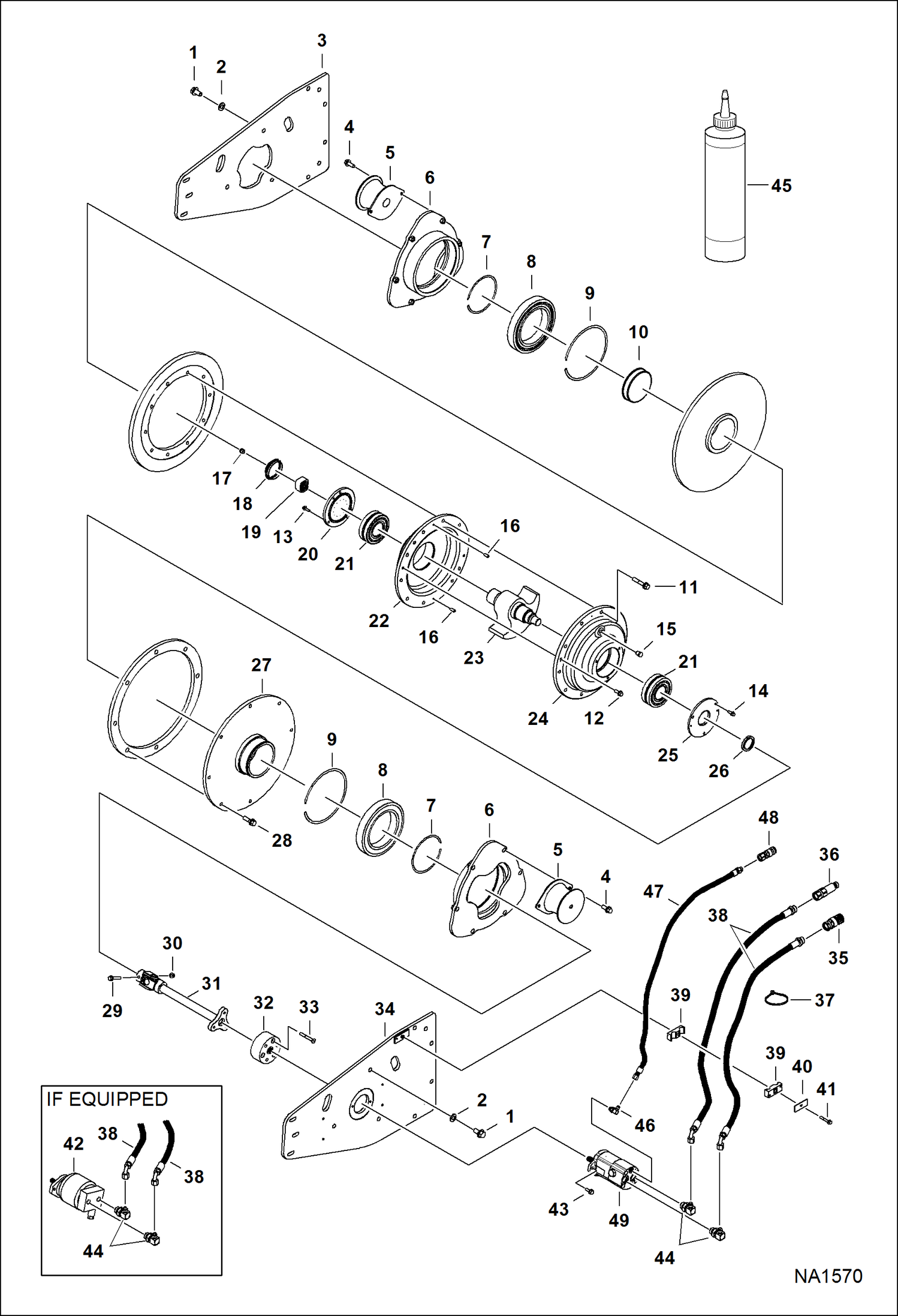 Схема запчастей Bobcat VIBRATORY ROLLER - VIBRATORY ROLLER (Hydraulics & Work Group) (48 Padded AFLJ) (48 Smooth AFLK) Loader