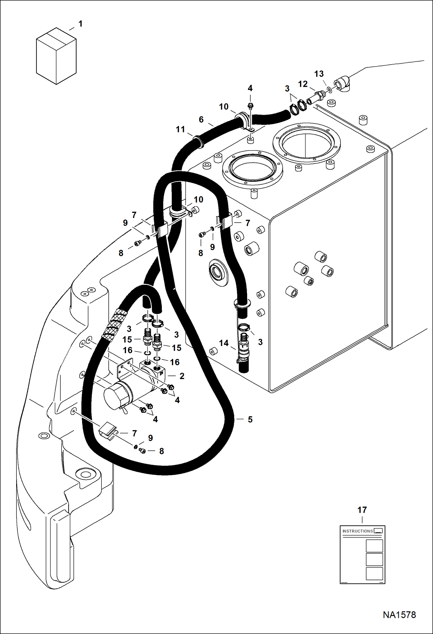 Схема запчастей Bobcat E80 - FUEL TRANSFER PUMP KIT (US) ACCESSORIES & OPTIONS