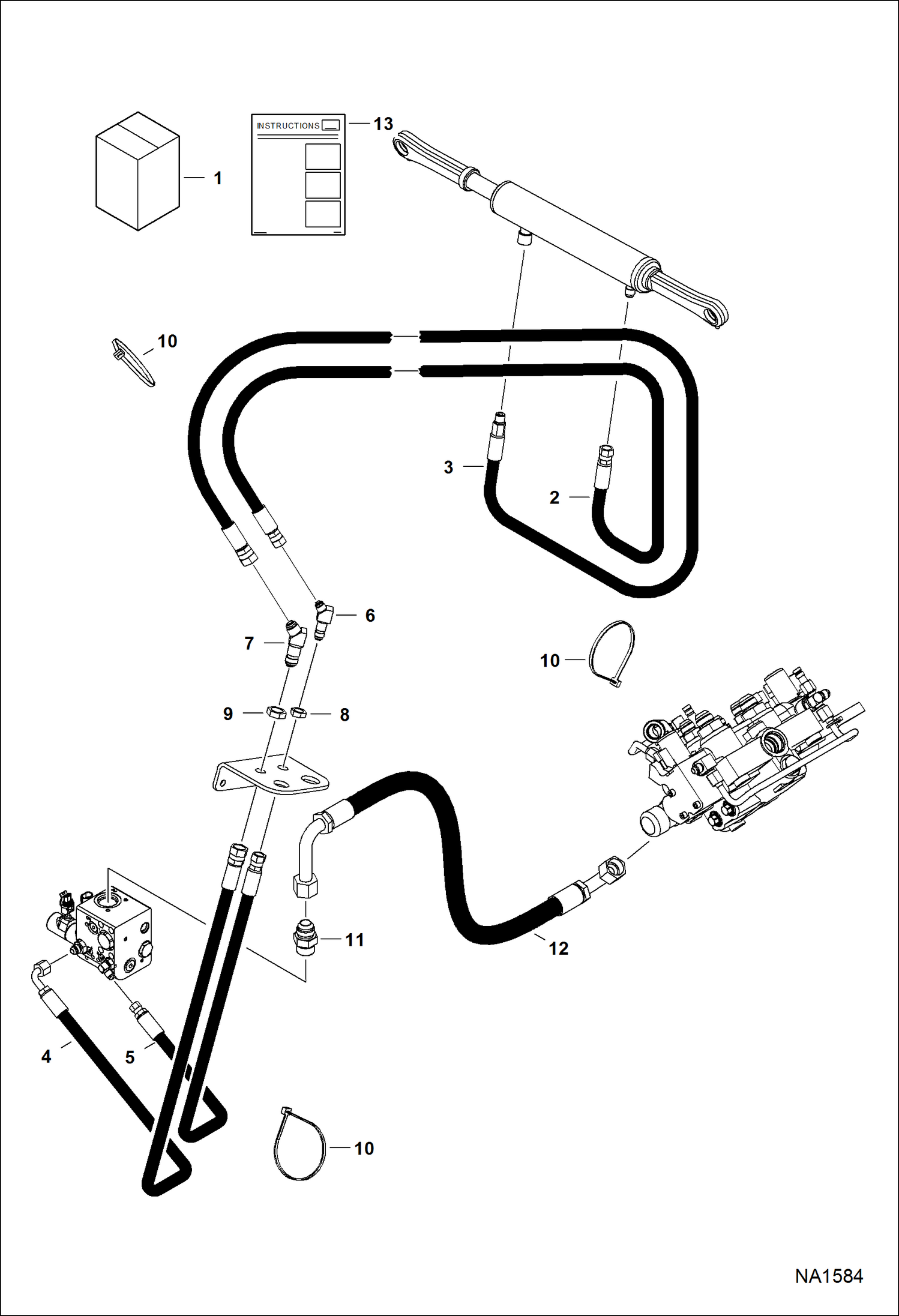 Схема запчастей Bobcat S-Series - POWER BOB-TACH (Plumbing Kit) (S/N A3NV11001 - 12444, A3NW11001 - 11129) ACCESSORIES & OPTIONS