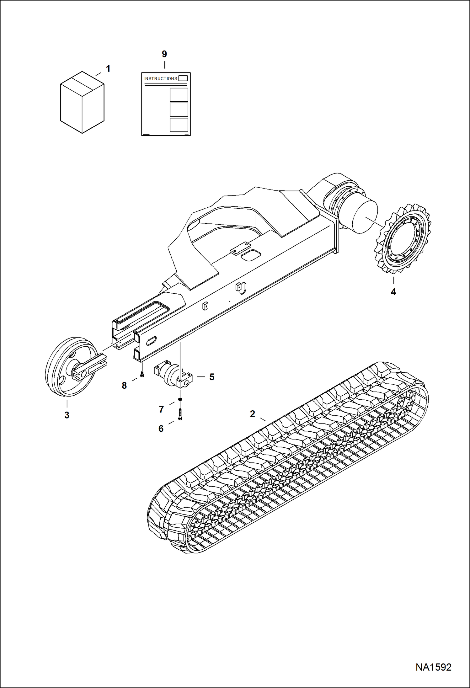 Схема запчастей Bobcat E80 - TRACK KIT (Rubber) ACCESSORIES & OPTIONS