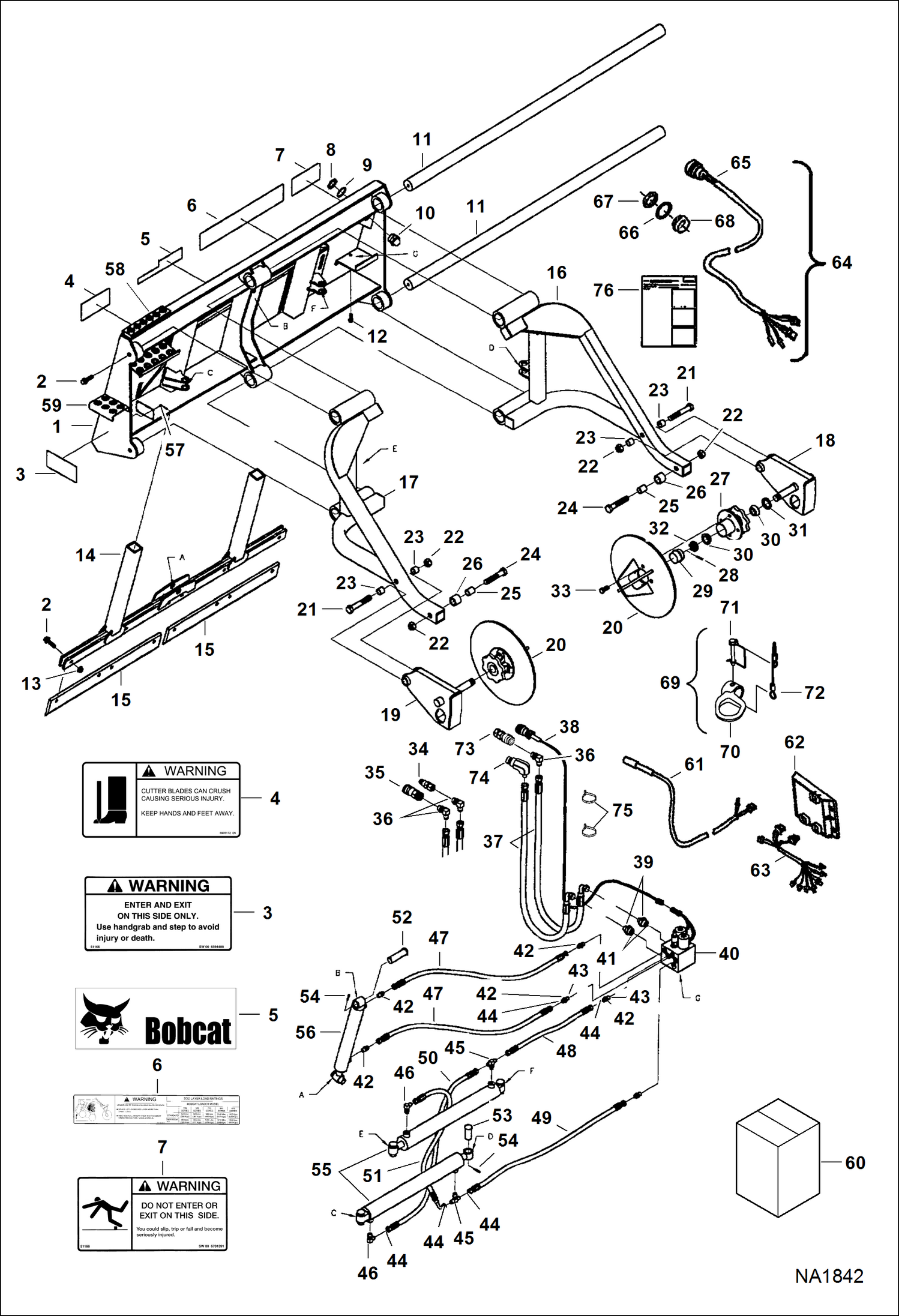 Схема запчастей Bobcat SOD LAYER - SOD LAYER (With Sod Cutter) (7499) (2318) Loader