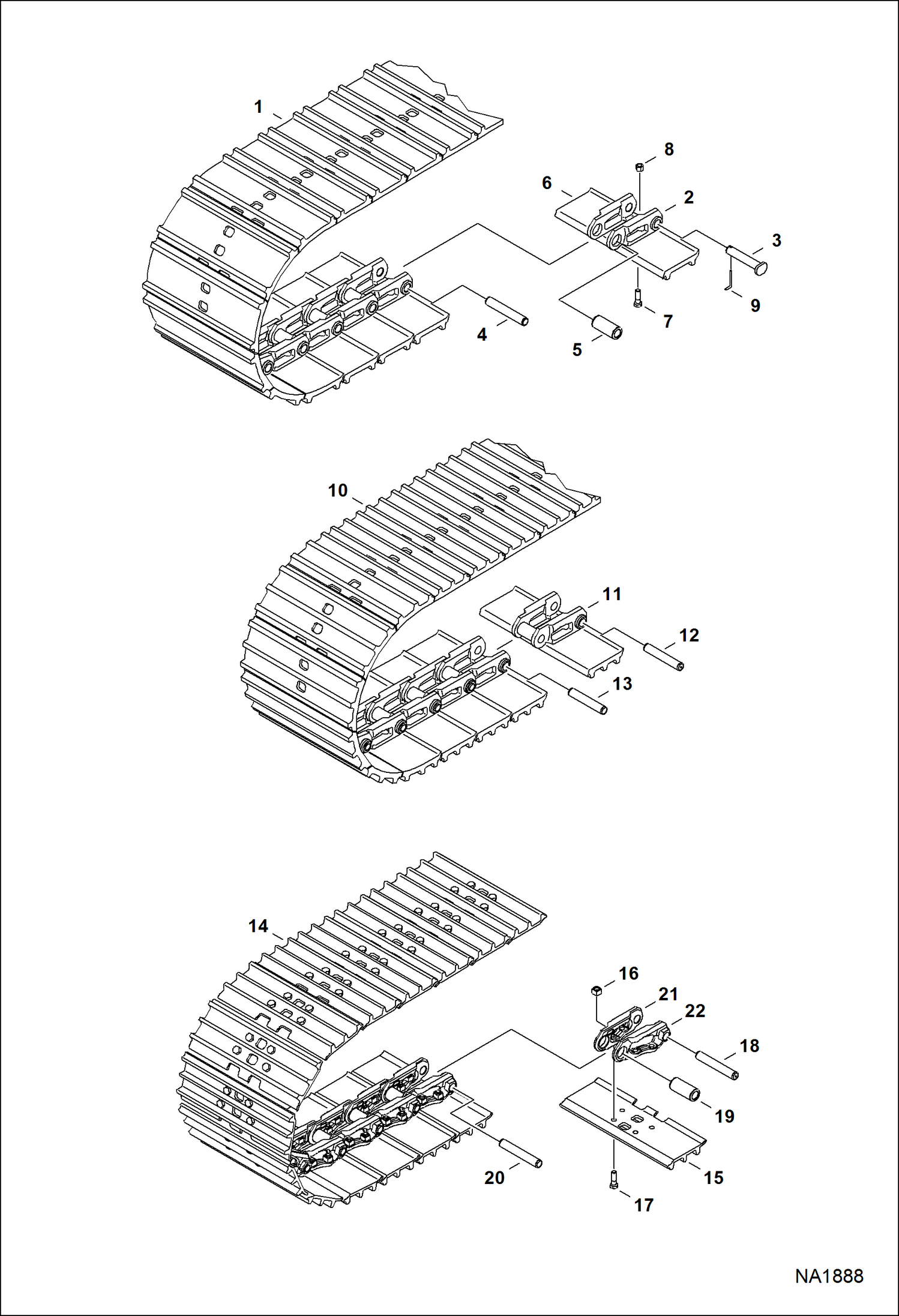 Схема запчастей Bobcat 337 - TRACKS (Steel) ACCESSORIES & OPTIONS