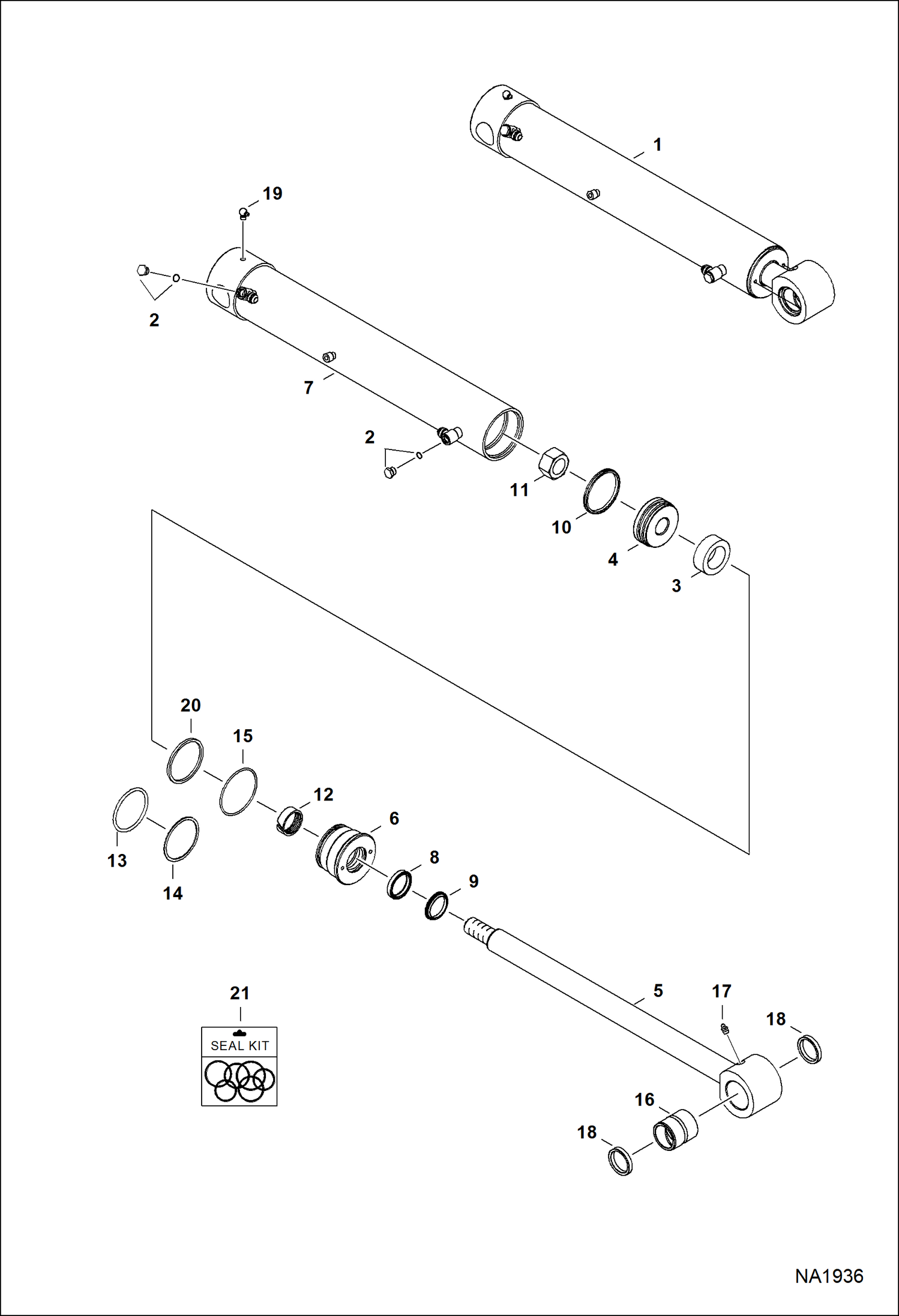 Схема запчастей Bobcat E42 - BOOM SWING CYLINDER HYDRAULIC SYSTEM