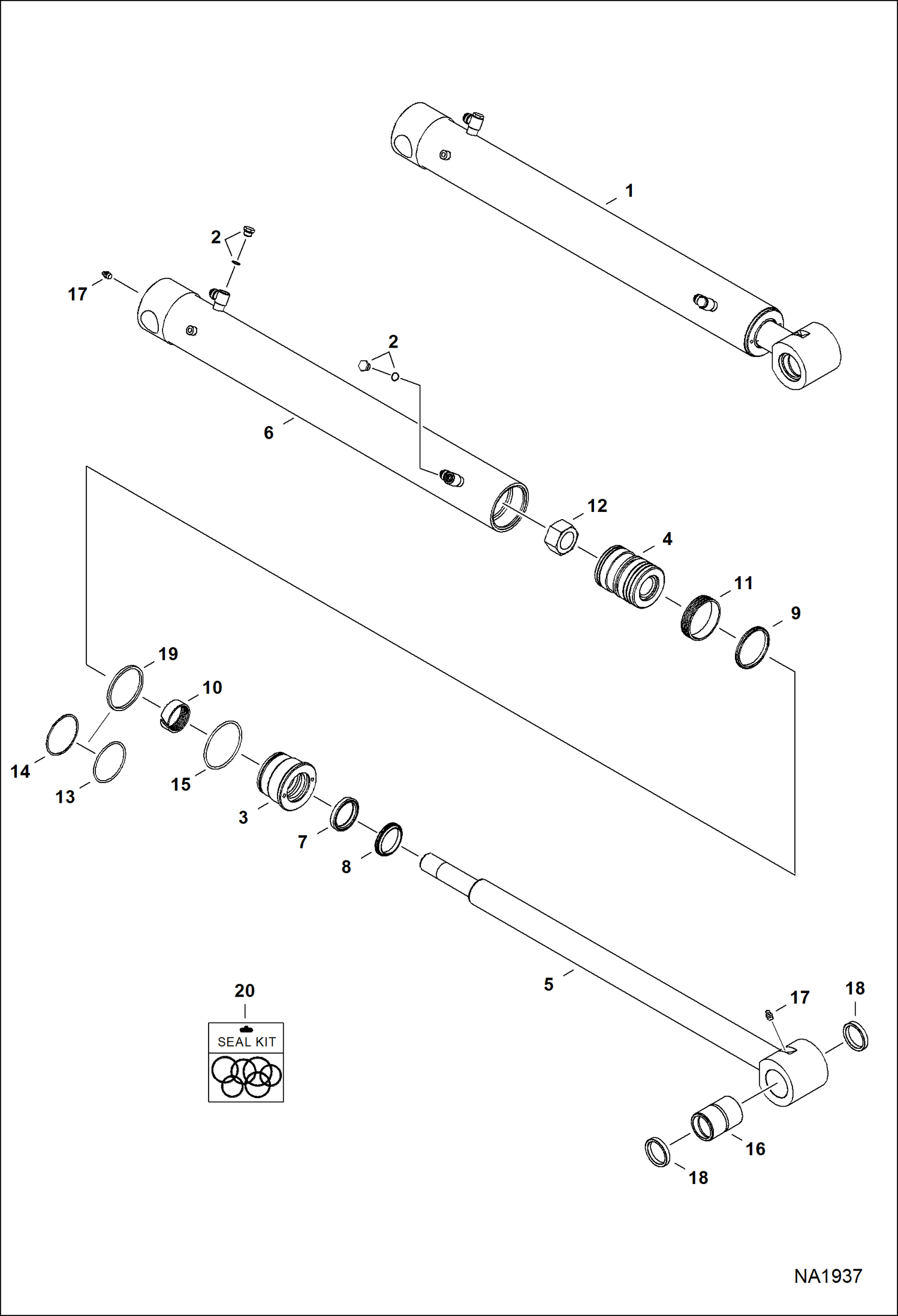 Схема запчастей Bobcat E42 - ARM CYLINDER HYDRAULIC SYSTEM