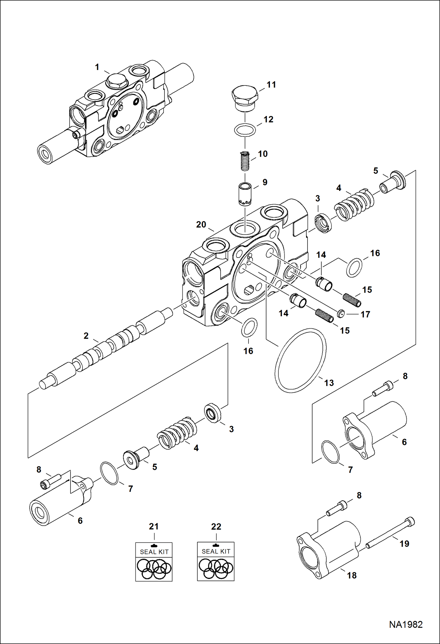 Схема запчастей Bobcat E32 - HYDRAULIC CONTROL VALVE (Arm Section) HYDRAULIC SYSTEM