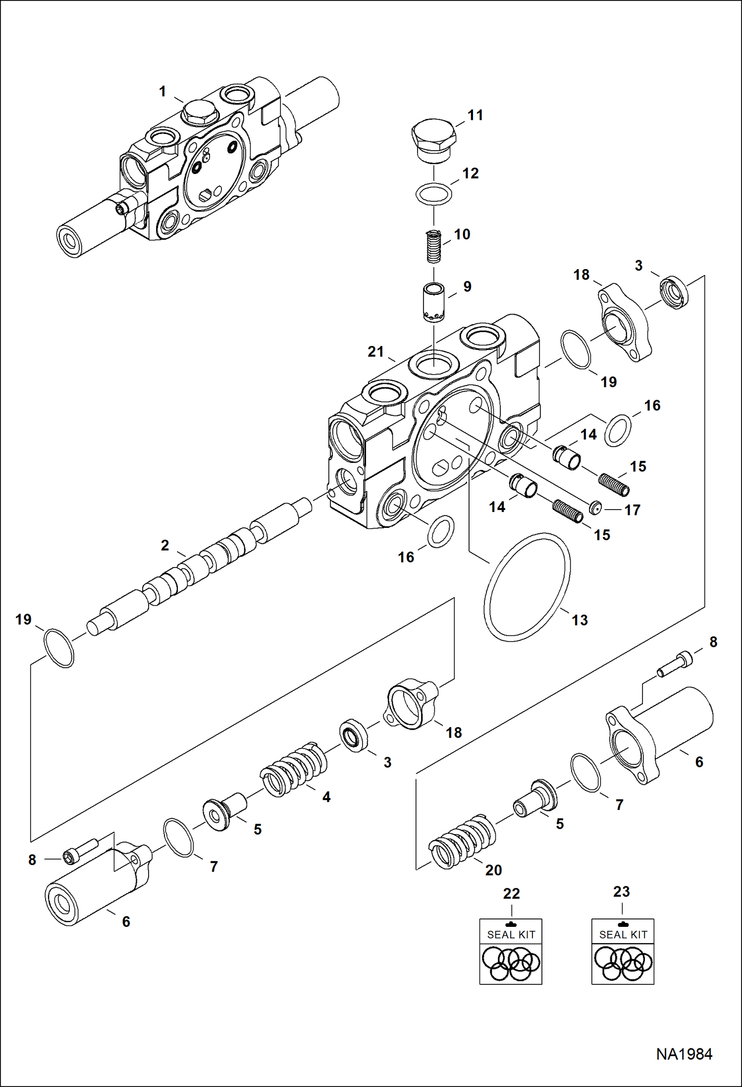 Схема запчастей Bobcat E32 - HYDRAULIC CONTROL VALVE (Blade Section) HYDRAULIC SYSTEM